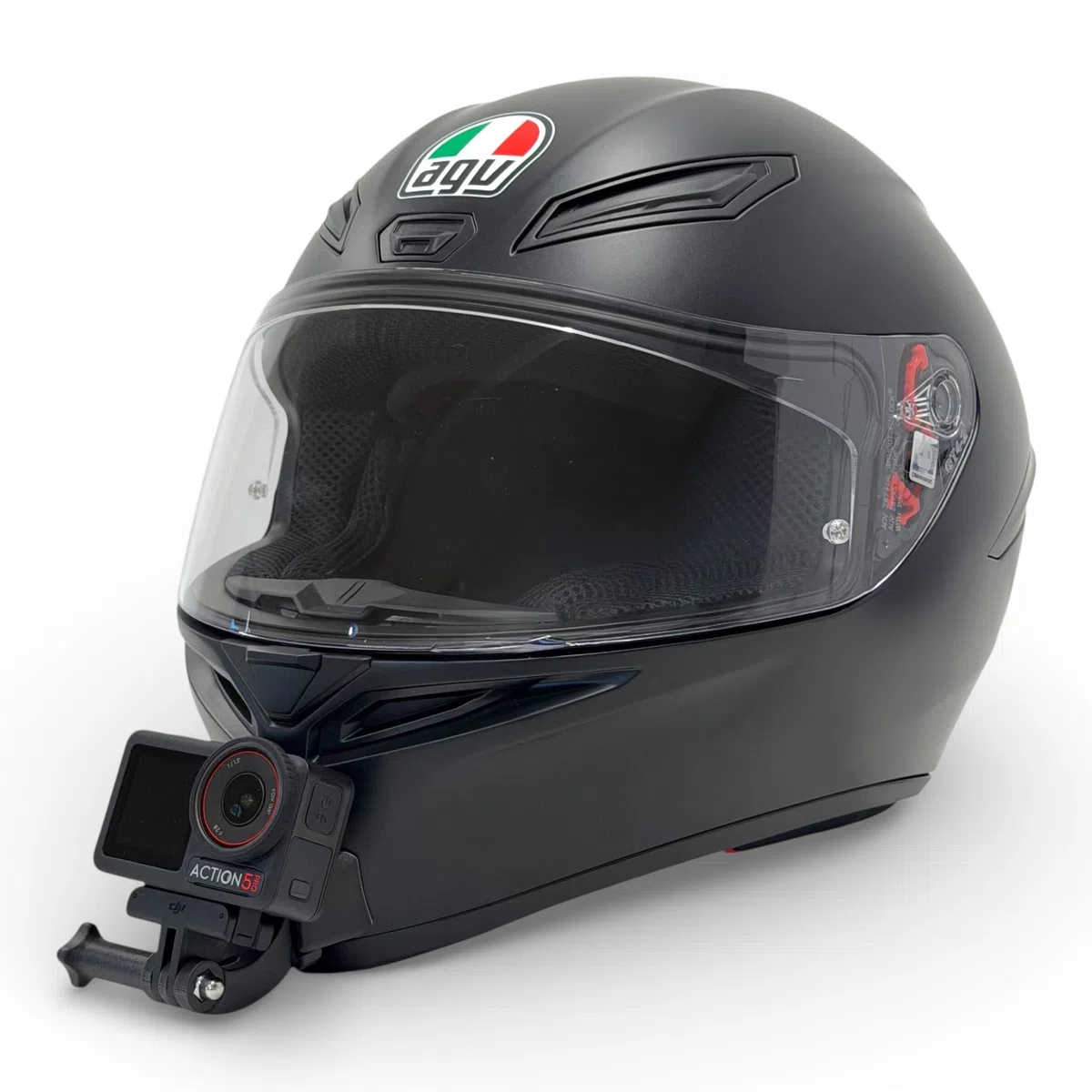 Action Cam Chin Mount für Motorradhelme, kompatibel mit GoPro, DJI, Insta360 (Single, AGV K1 S)