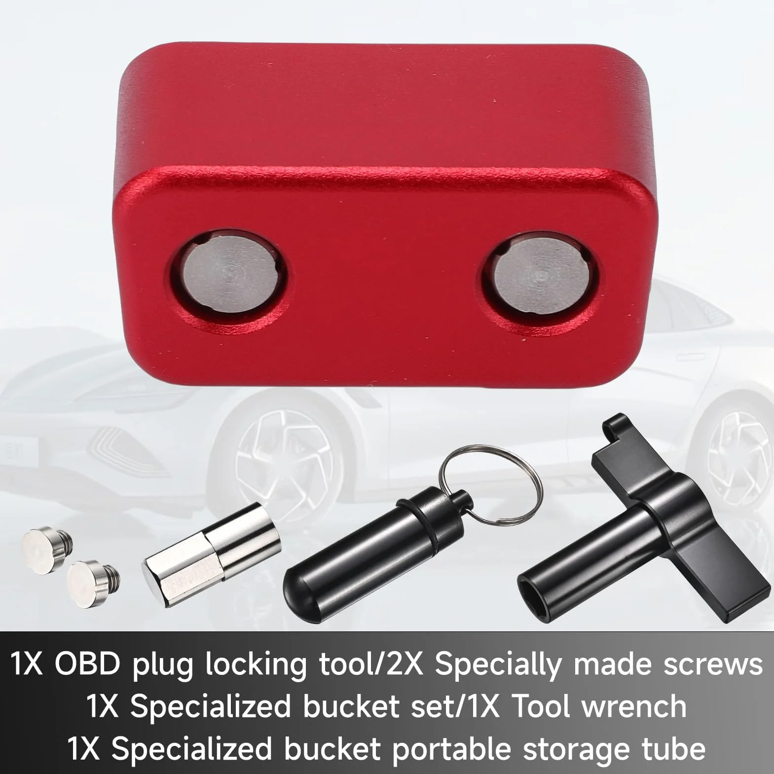 Luocute OBD2-Port-Sperre, Metall-OBD-Port-Diebstahlschutz mit Speziellem Entfernungswerkzeug, Elektrosystem-Werkzeuge, Diebstahlschutzzubehör für Autos, SUVs, LKWs