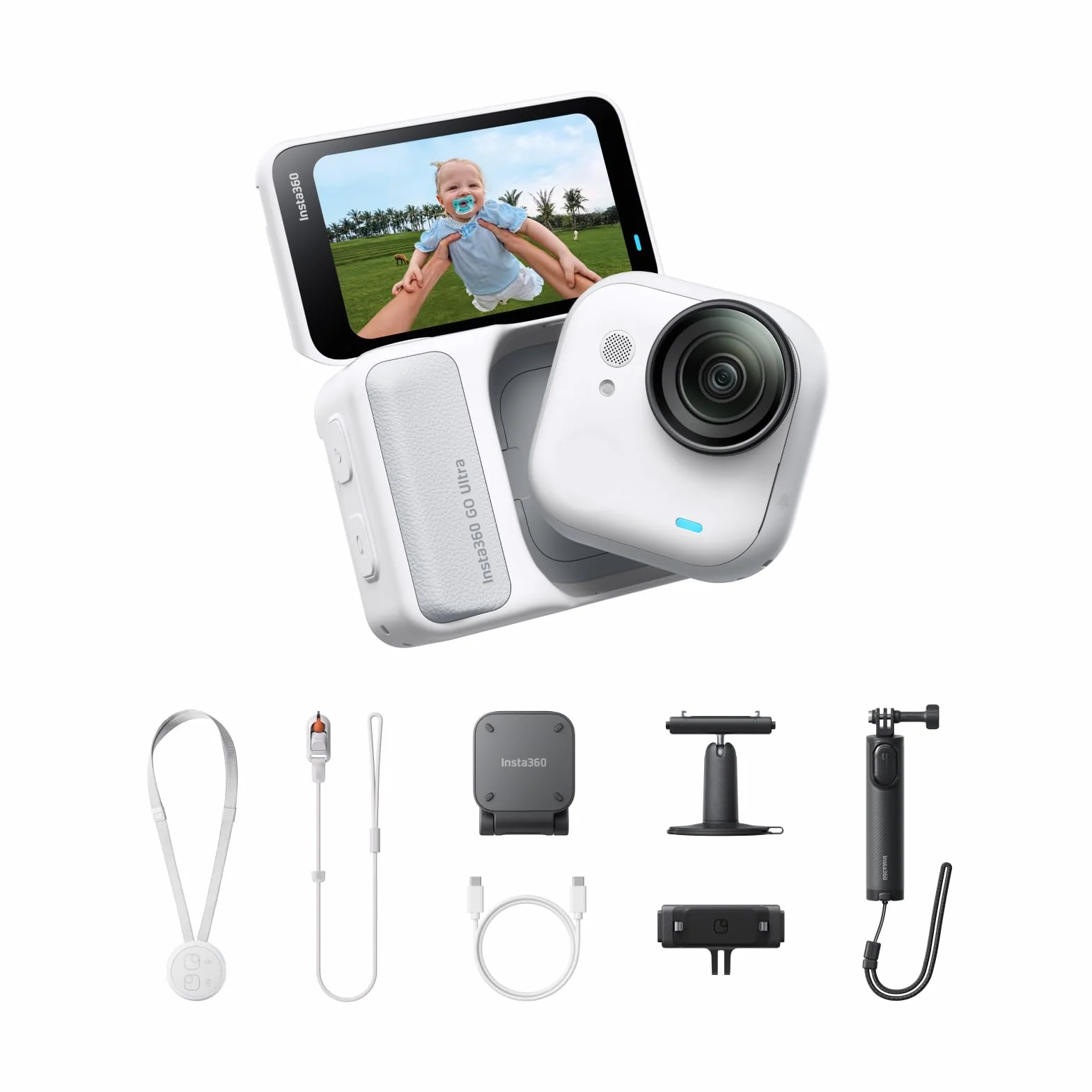 Insta360 GO Ultra Creator Arctic White 4K Kamera FlowState Stabilisierung 200 Minuten Akkulaufzeit