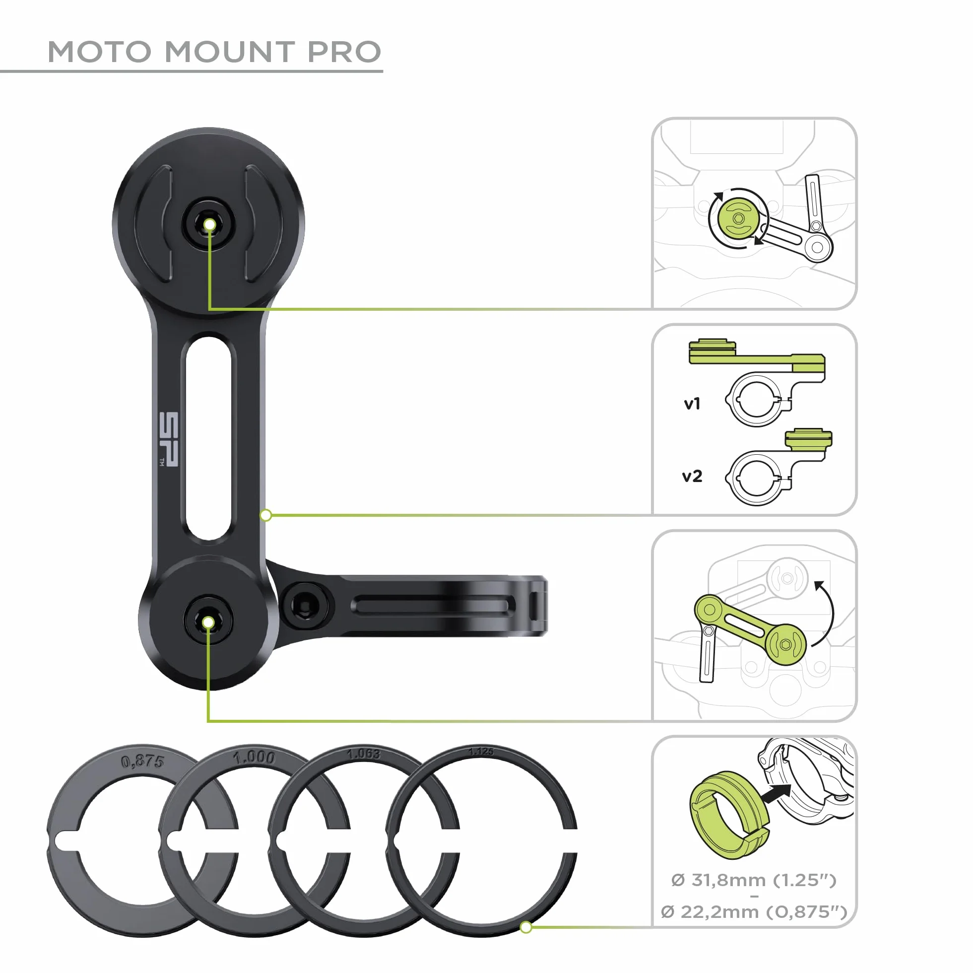 SP CONNECT Moto Bundle mit Anti Vibration Module | SPC+ | kompatibel mit iPhone 14/13 | Handyhalter für Motorrad Bike Moped Roller | Gadget Halterung für Navi