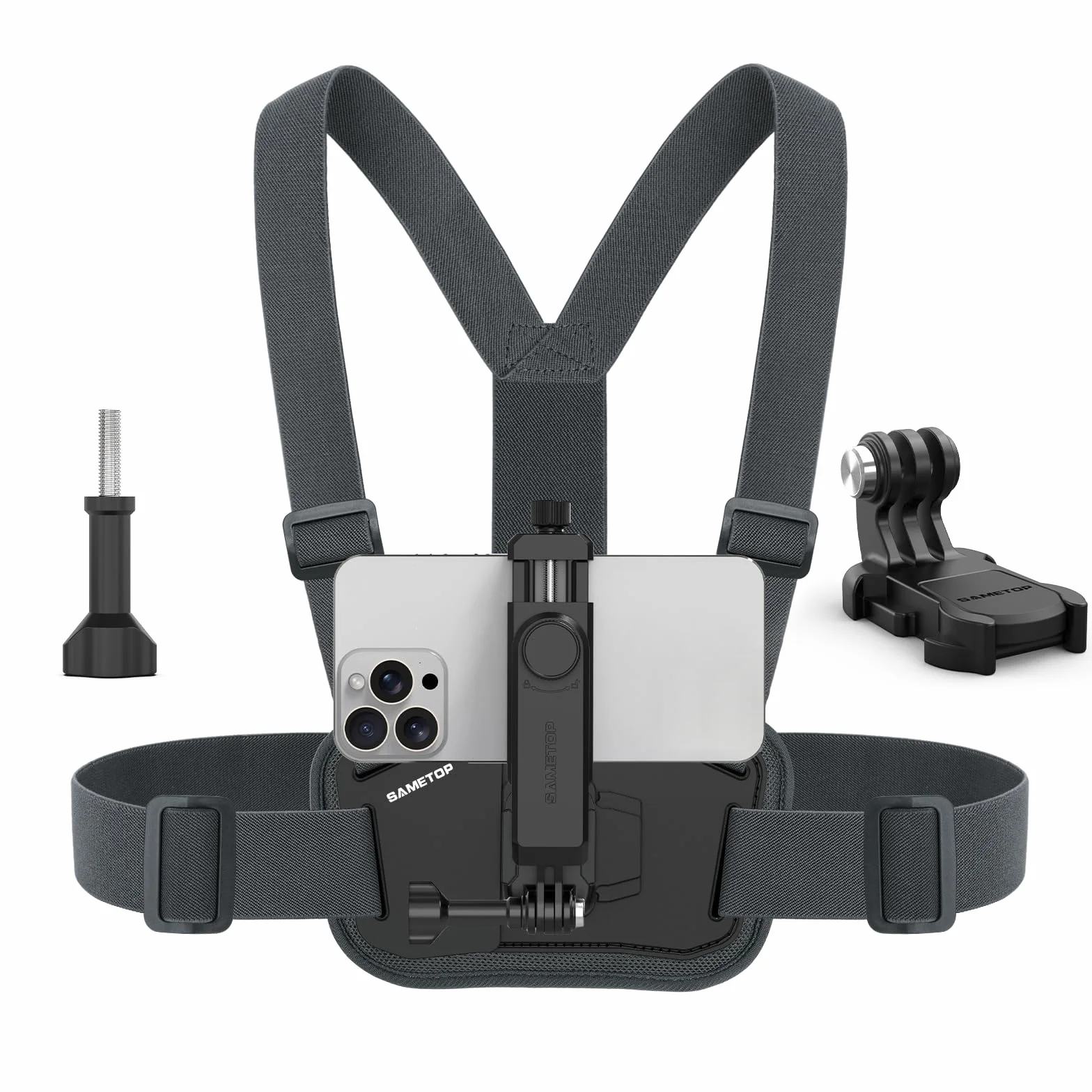 Handy Brusthalterung Brustgurt Handyhalterung Körper Halter Chest Mount Zubehör Kompatibel mit iPhone Samsung GoPro DJI Osmo und die Meisten Handys Action Kameras POV/VLOG