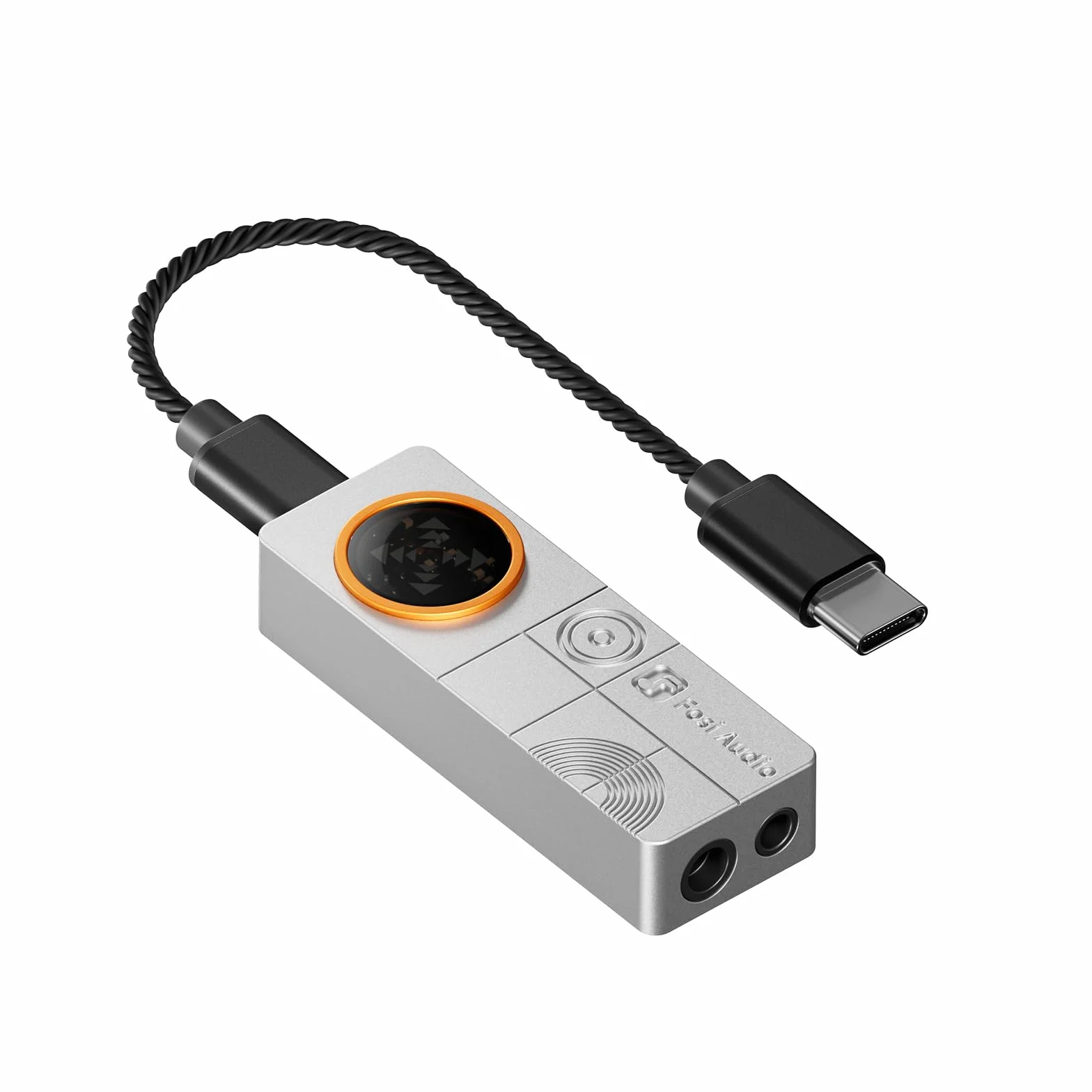 Fosi Audio DS3 USB-C DAC-Verstärker-Dongle, Tragbarer Kopfhörerverstärker mit Gaming 7.1 Spatial Audio,ES9039Q2M XMOS POWERED, DSD512, 3,5 mm Single 4,4 mm Symmetrisch für PC/Telefon/PS5/Switch,Silber