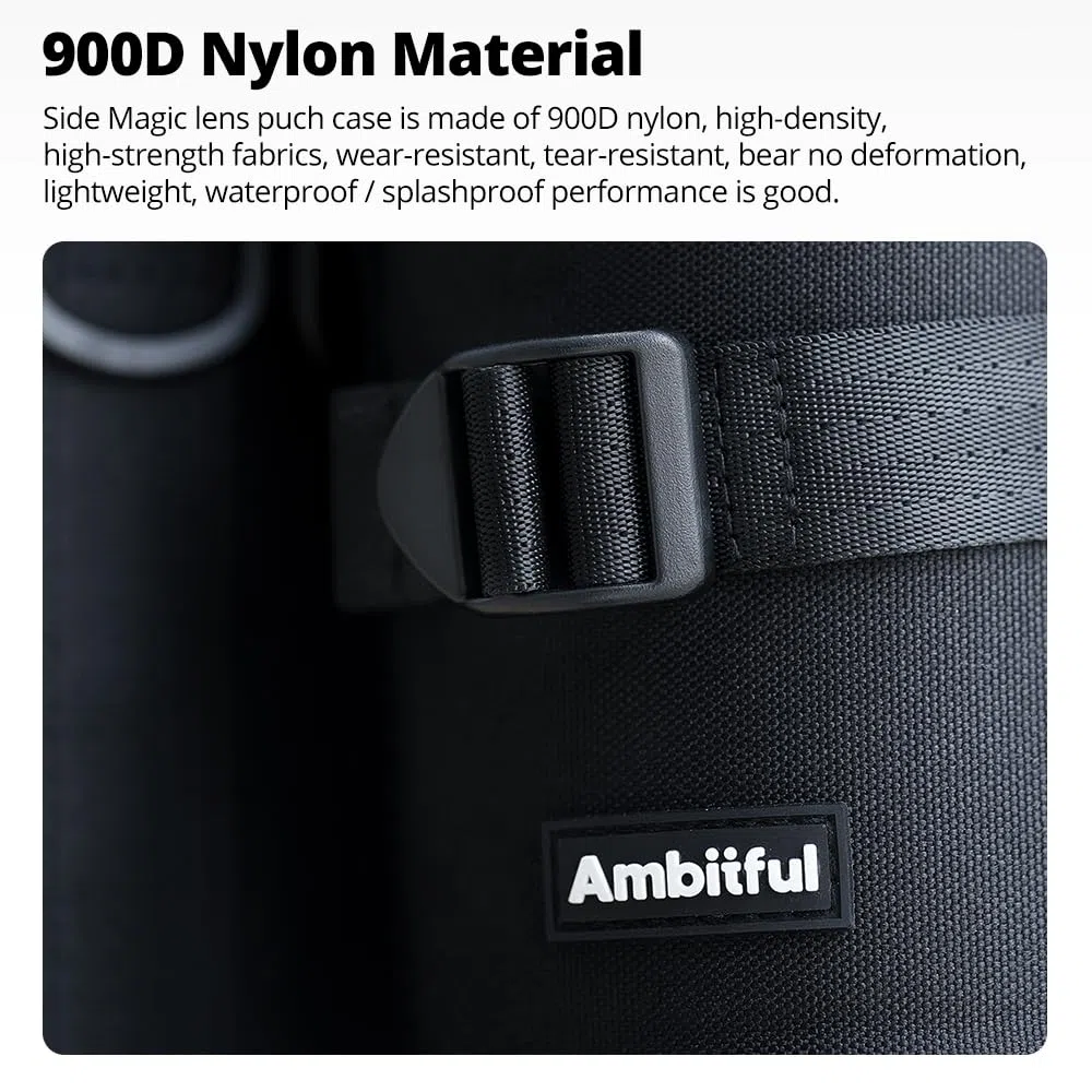 AMBITFUL Thick Camera Lens Pouch Case Water, Dust, Shock Protection Lens Pouch for DSLR Camera Lens for Sony, Nikon, Canon,Fujifilm,Tamron Fits Lenses Below
