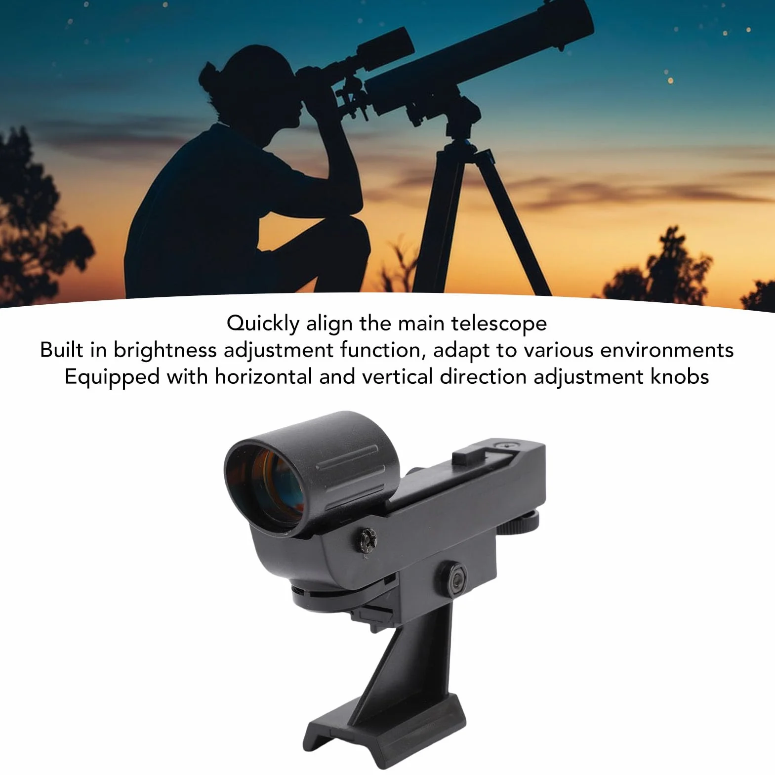 PUSOKEI ROT DOT FODER-Bereich für Astronomische Teleskopreflex-Sucher, Sternzeiger Sucher Astronomisches Teleskopzubehör mit Slide-In-Klammer
