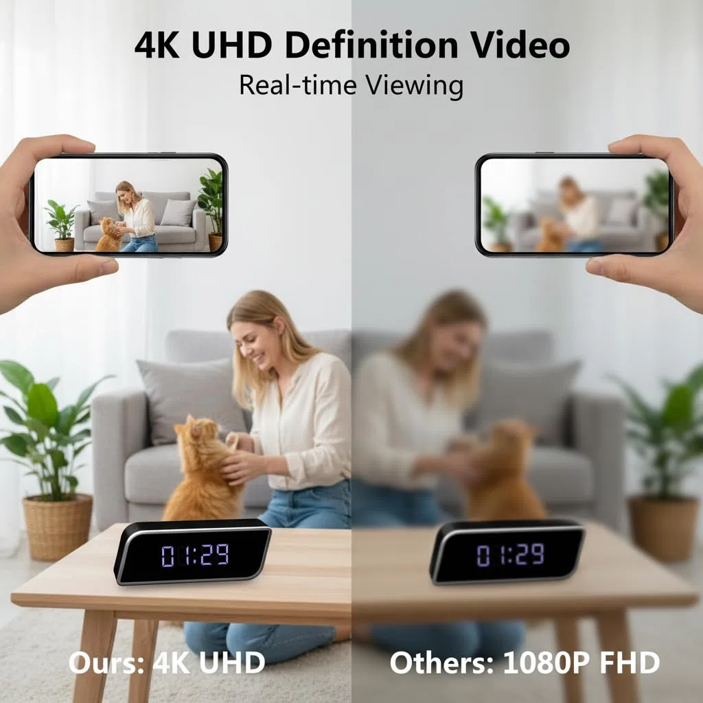 Smart-Uhr-Kamera 4K UHD Nachtsicht 2600mAh Akku WLAN AP