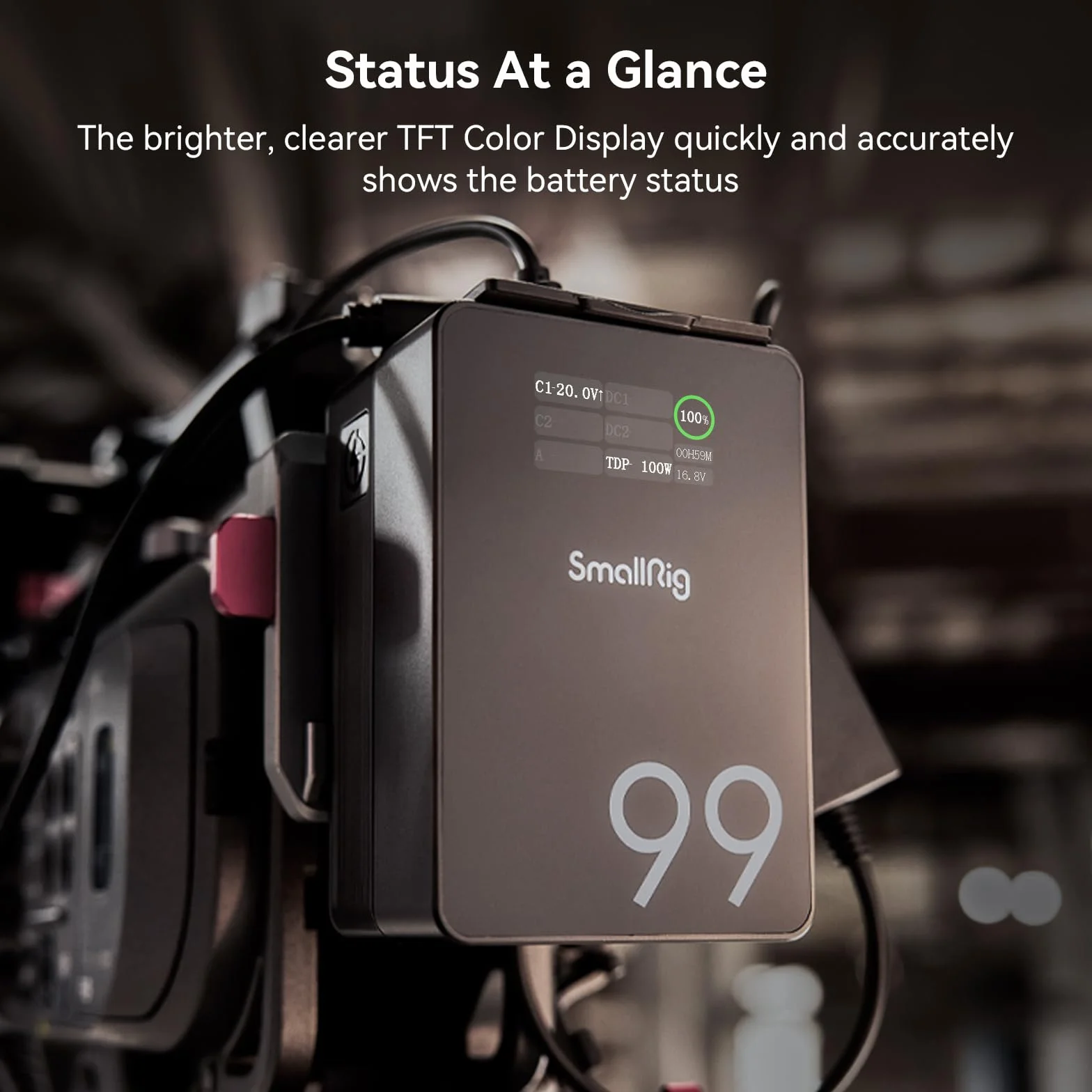 SMALLRIG V Mount Battery VB99 Pro, 6700mAh, 99Wh, 14,8V V-Mount Akku, Unterstützt 100W PD USB-C Schnellladegerät, mit D-TAP, Dual USB-C, Dual-DC Anschluss, USB-A, für Kamera, Camcorder, Monitor - 4292