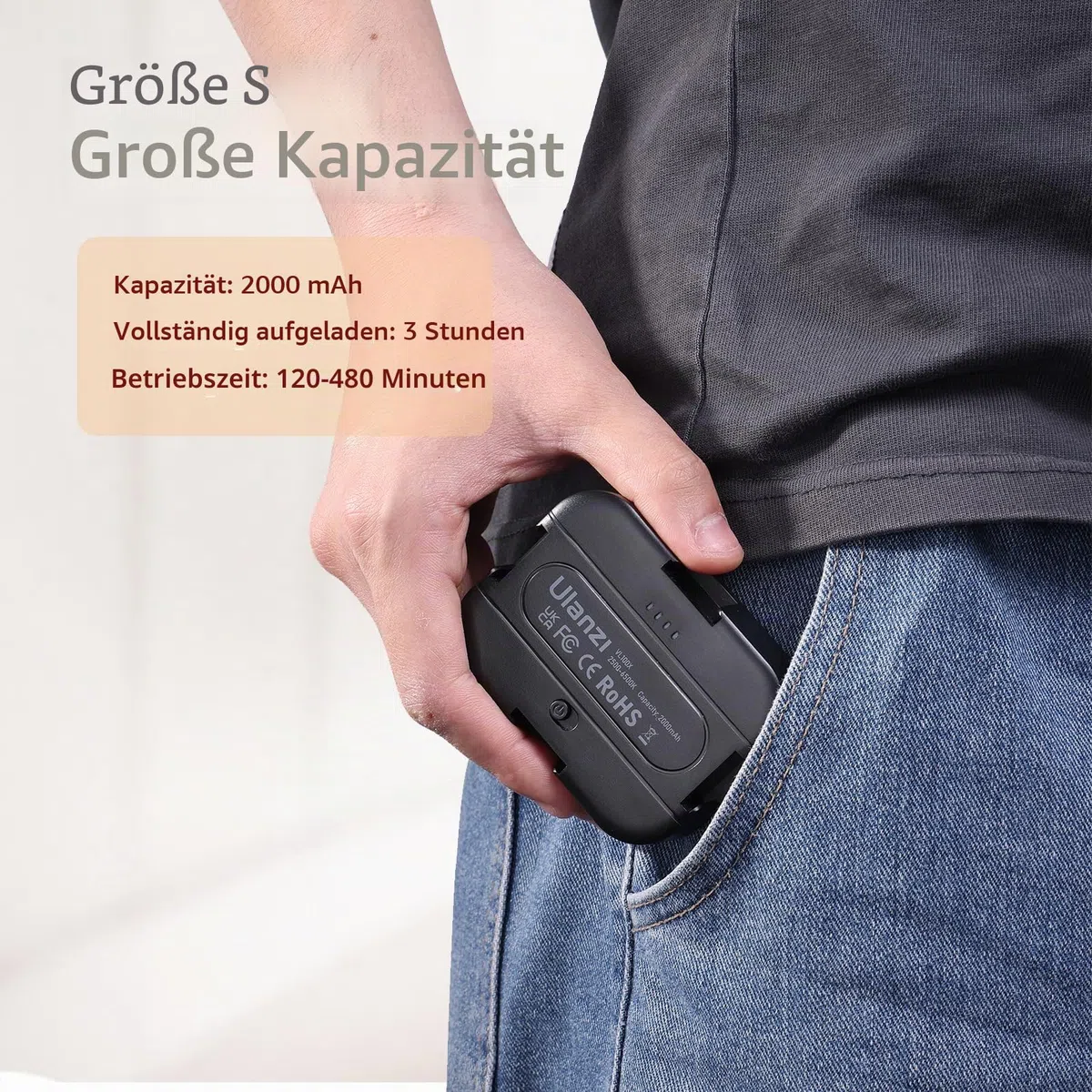 ULANZI VL100X Selfie Licht mit Clip, LED Videoleuchte mit 2000mAh Akku, Kamera Licht dimmbare 2500-6500K, CRI 95+, 3 Lichtmodi, Videolicht für Handy, Tablet, iPad, Laptop, YouTube, TikTok
