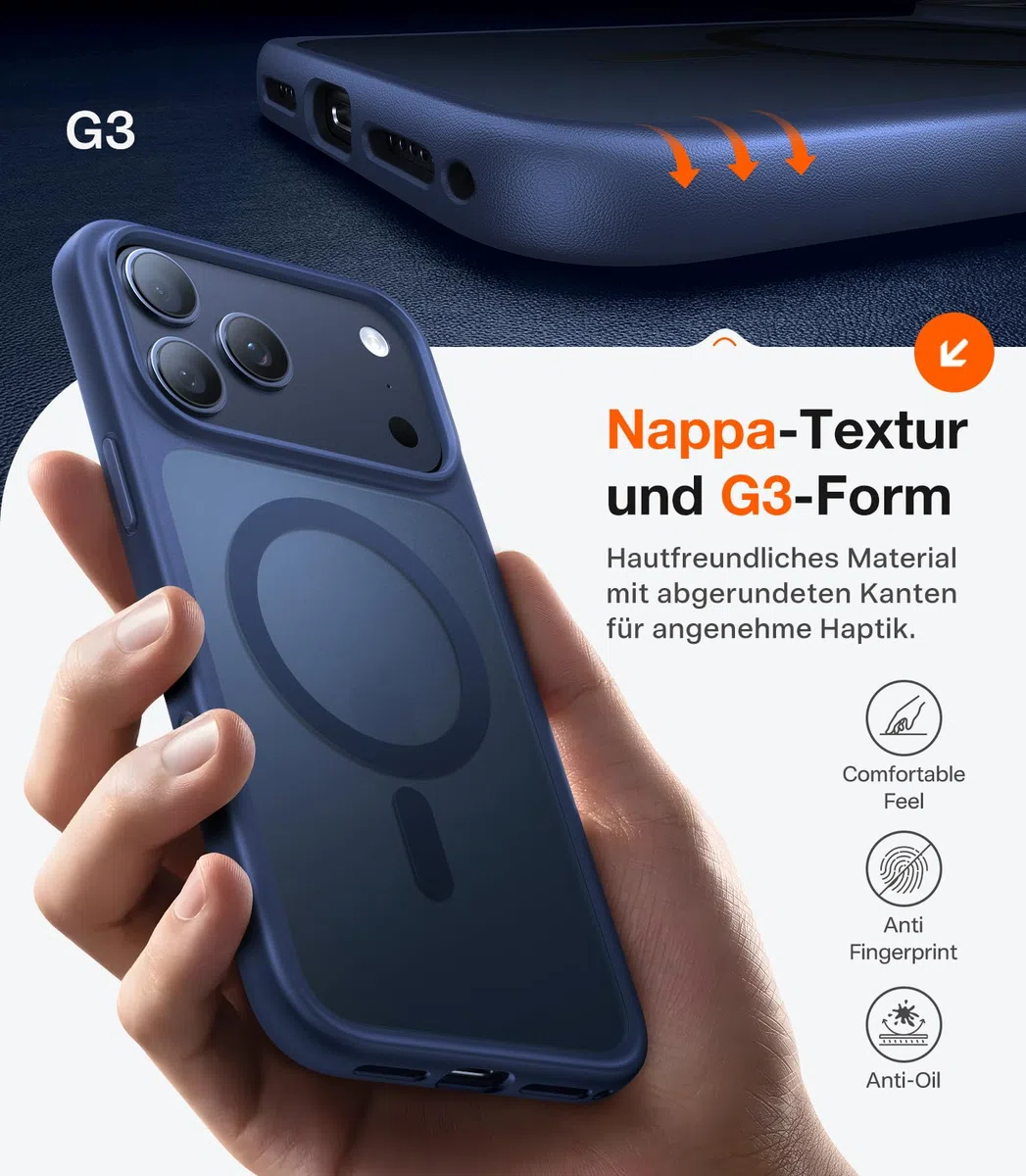 TORRAS Guardian-Mag für iPhone 17 Pro Hülle für MagSafe (Zertifizierte Militärschutz und Magnetkraft) Handyhülle iPhone 17 Pro Case Extrem Haltbarkeit Hülle Stoßfest Kratzfest Cover, Matt Blau
