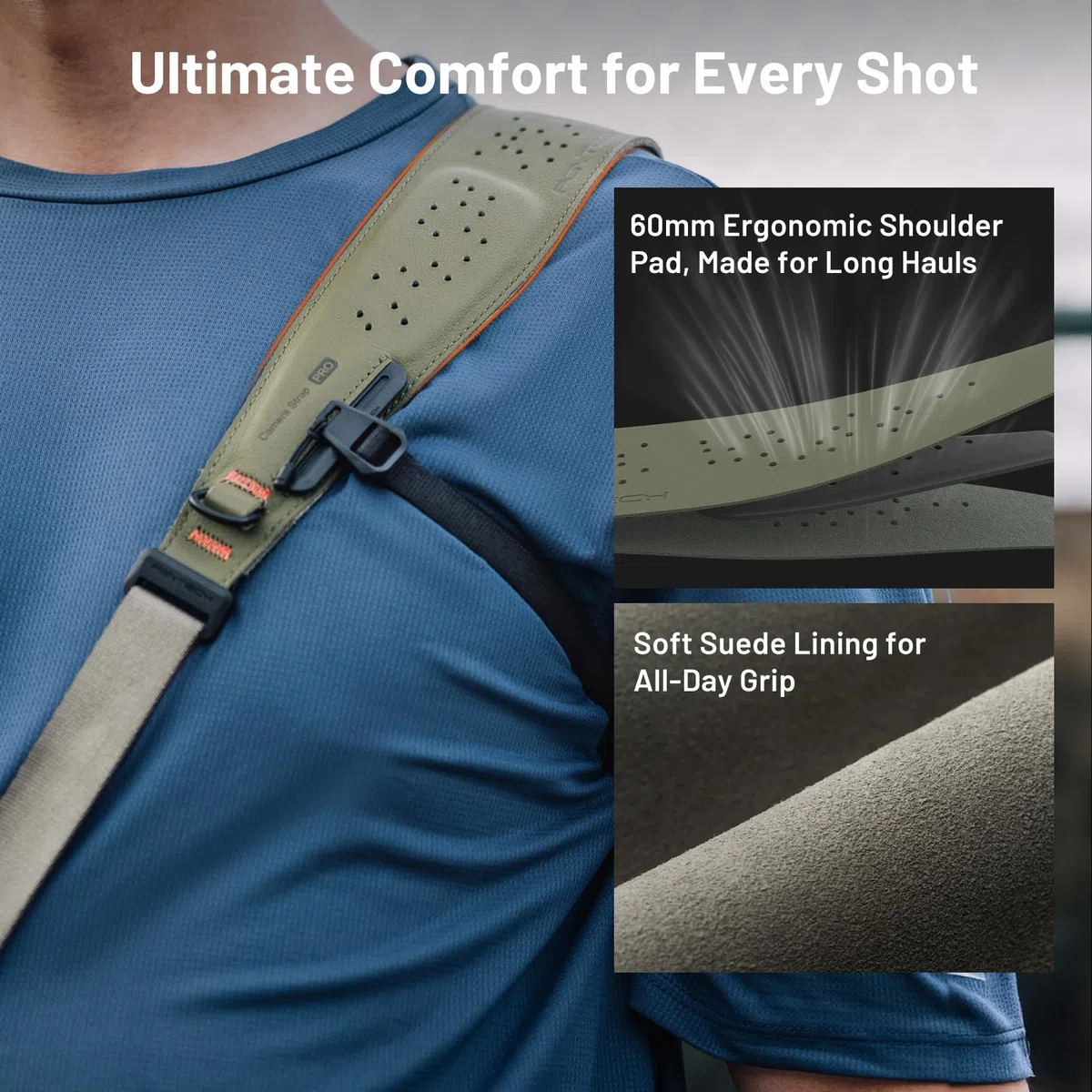 PGYTECH Kameragurt Camera Strap Pro, Kameraschultergurt Mit Abnehmbarem Achselgurt, Professionelles Kamerageschirr