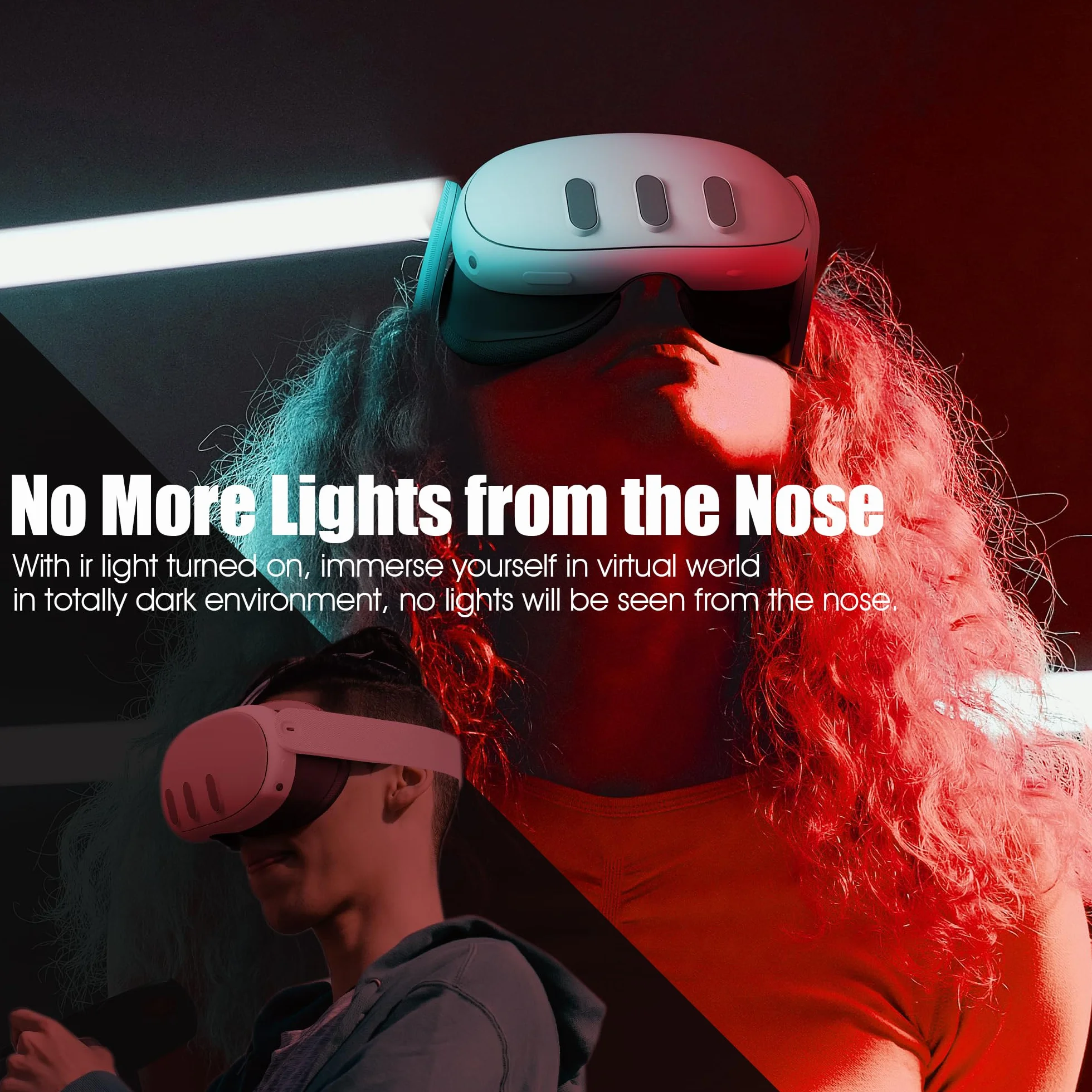 NEWZEROL IR Illuminator Infrarotlampe Kompatibel Quest 3/2/Quest/PS VR2/Pico 4, Nachtsicht-Zusatzlicht mit Europäischem Standard-Schalteradapter Schwarz