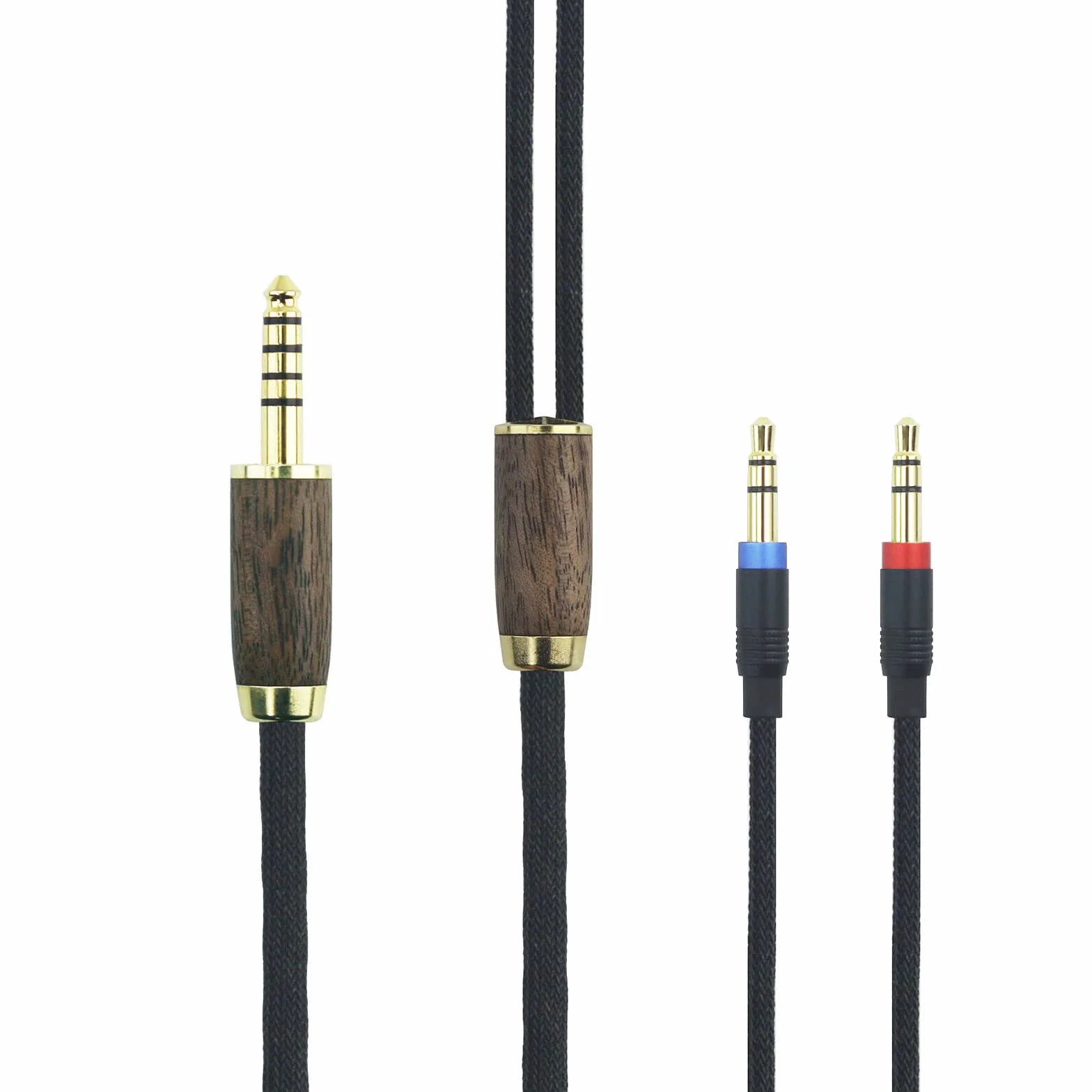 4,4 mm 7N OCC symmetrisches Kabel, versilbertes Kupfer, Walnussholzgehäuse, kompatibel mit Hifiman Sundara, Ananda, Arya, Edition XS, HE400SE, HE4XX, HE-400i Kopfhörer (2X Version)