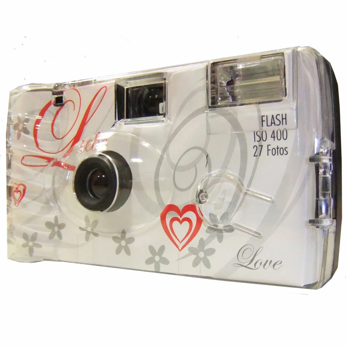 TopShot Love weiss Einwegkamera / Hochzeitskamera (27 Fotos, Blitz, 12-er Pack)