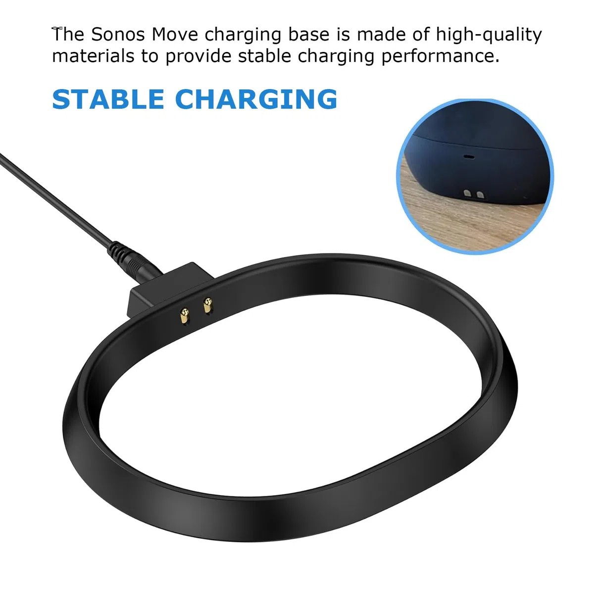 Ladestation für Move, Ladekabel-Dock mit 45-W-Netzteil, Ersatz-Ladestation-Basisstationsadapter für Move Gen 2. und 1. – 6,6-Fuß-Kabel (EU-Stecker)
