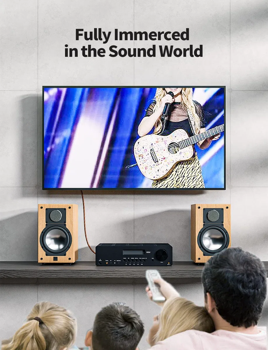 EMK Subwoofer Kabel, Digitales Koaxialkabel RCA zu RCA, Doppelt Geschirmt mit Vergoldeten Steckern, Orange (2m)