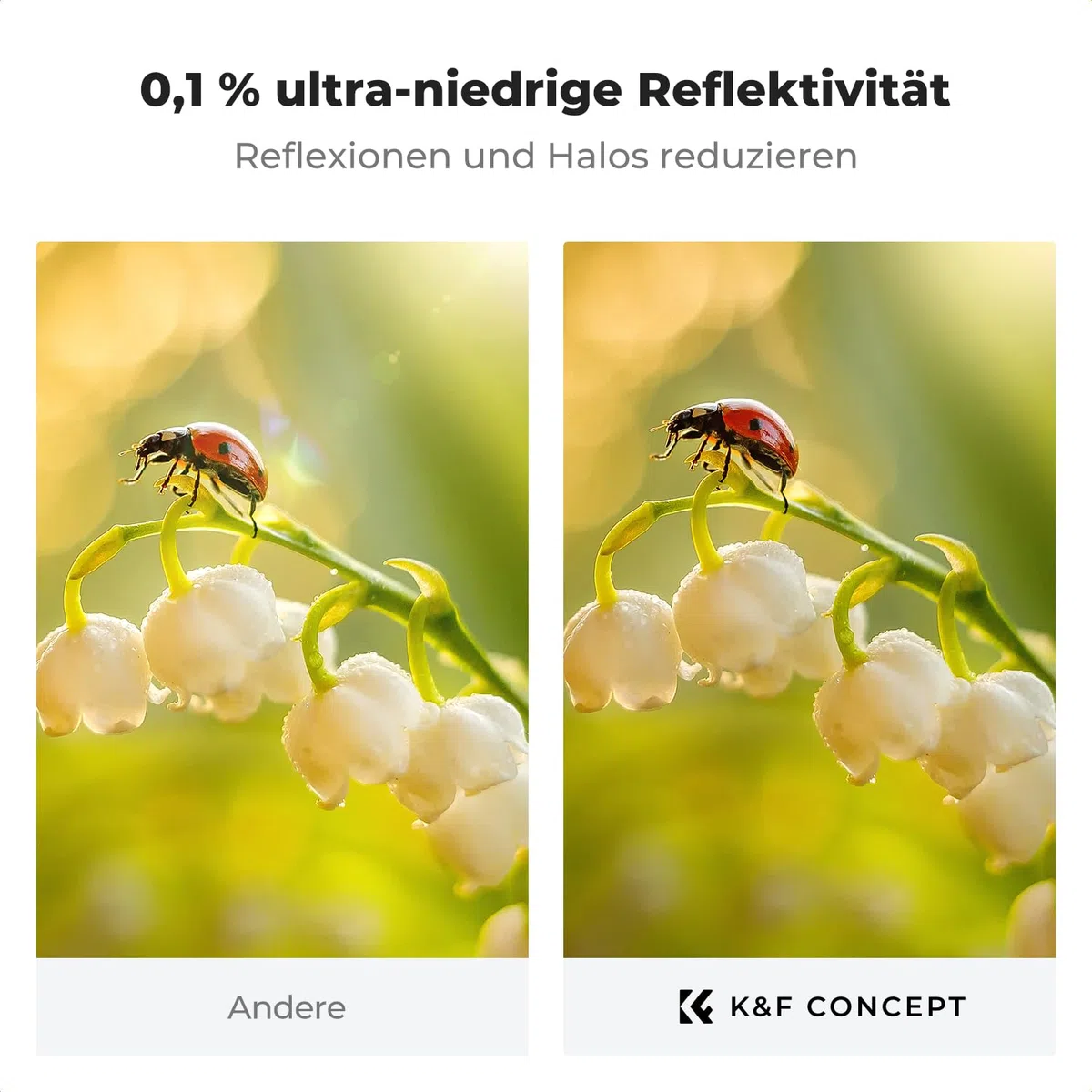 K&F CONCEPT UV Filter 67mm Ultra-niedrige Reflexion & 9H Härte 2-in-1 Schutzfilter (Nano-Xcel)