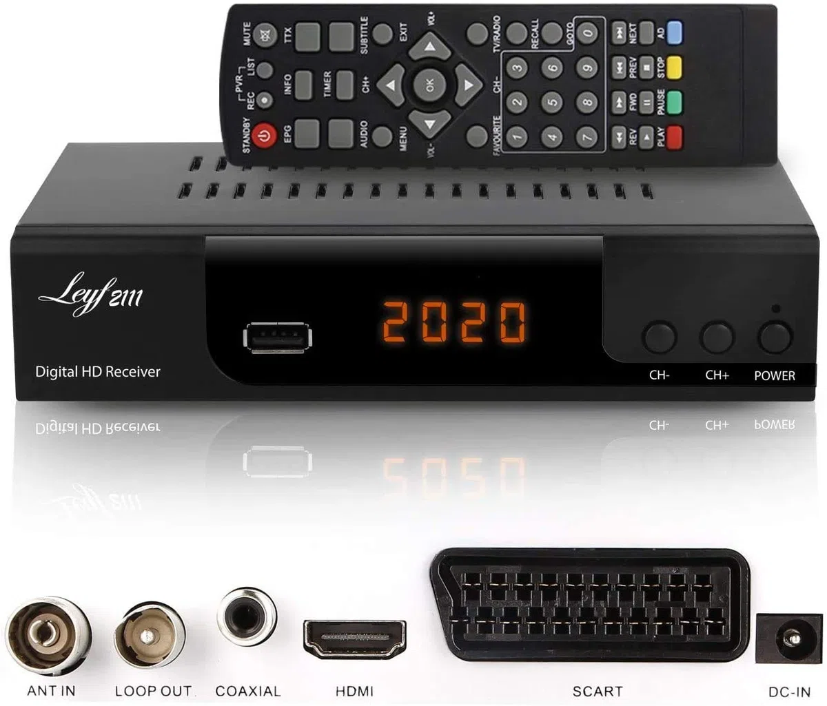 hd-line Kabelreceiver Kabel Receiver Receiver für digitales Kabelfernsehen - DVB-C (HDTV,DVB-C / C2, DVB-T/T2, HDMI, SCART, USB 2.0,) + HDMI Kabel (Receiver)