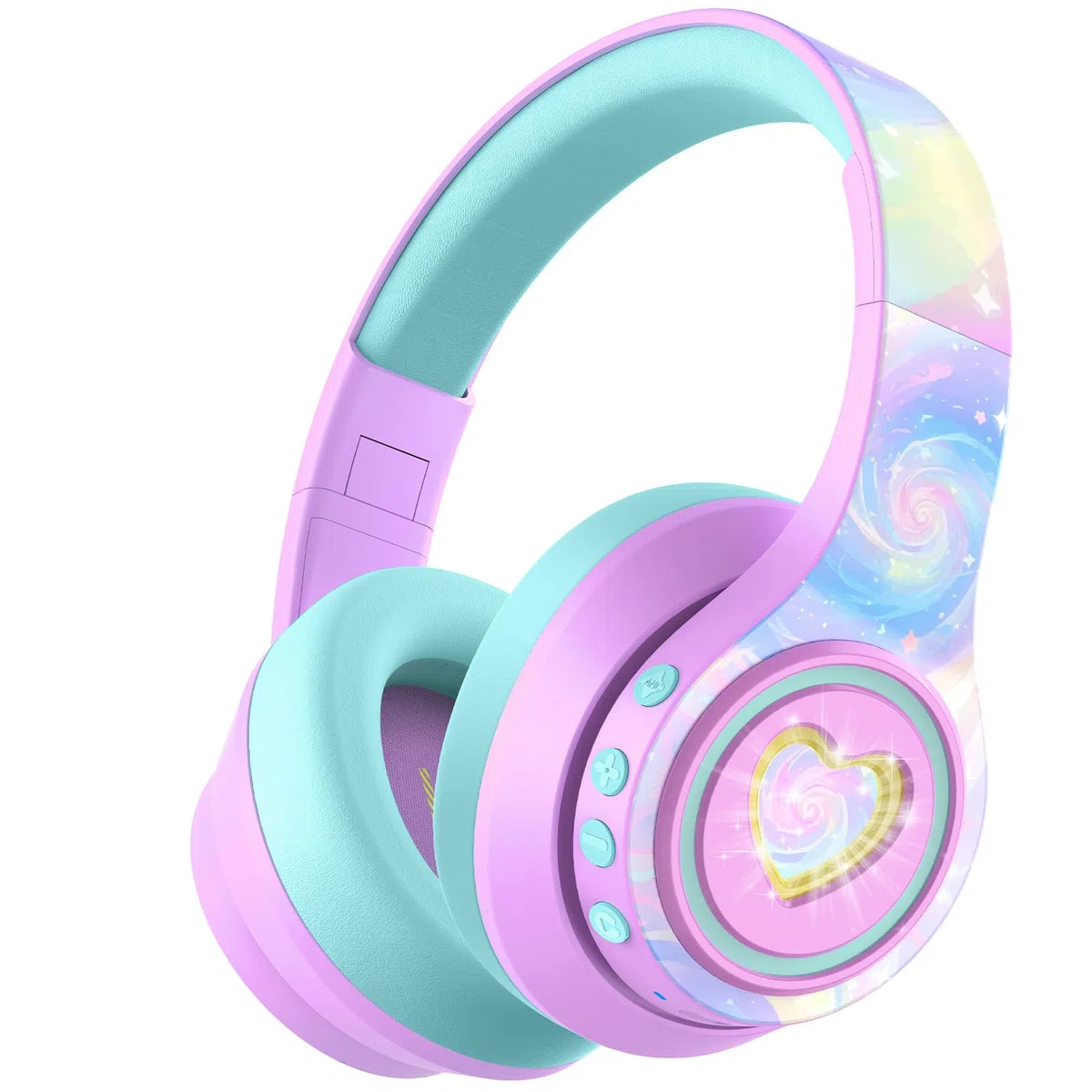 iClever Noise Cancelling Bluetooth Kopfhörer Kinder, LED-Beleuchtung, Bluetooth 6.0, Type-C-Schnellaufladung, 80dBA Sichere Lautstärke, 47 Stunden Spielzeit, Kopfhörer Kinder für Reisen iPad Tablet