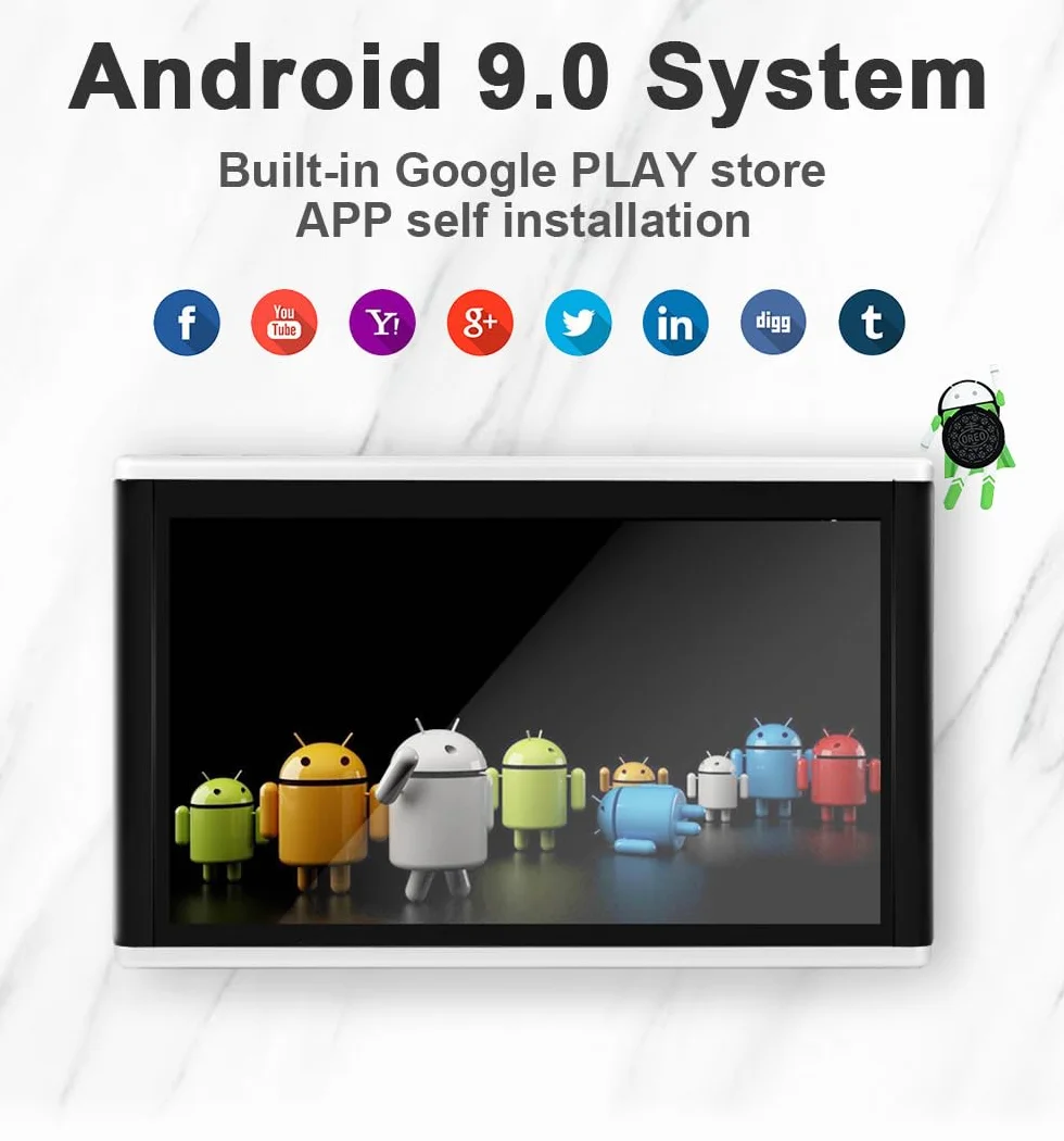 Auto-Kopfstützen-Videoplayer - 11,6-Zoll-4K-Universal-Auto-Tablet, Multimedia-Player-Rücksitz-Unterhaltungssystem 1+16G, Autovideo für Android 9.0, Unterstützung Mehrerer Sprachen