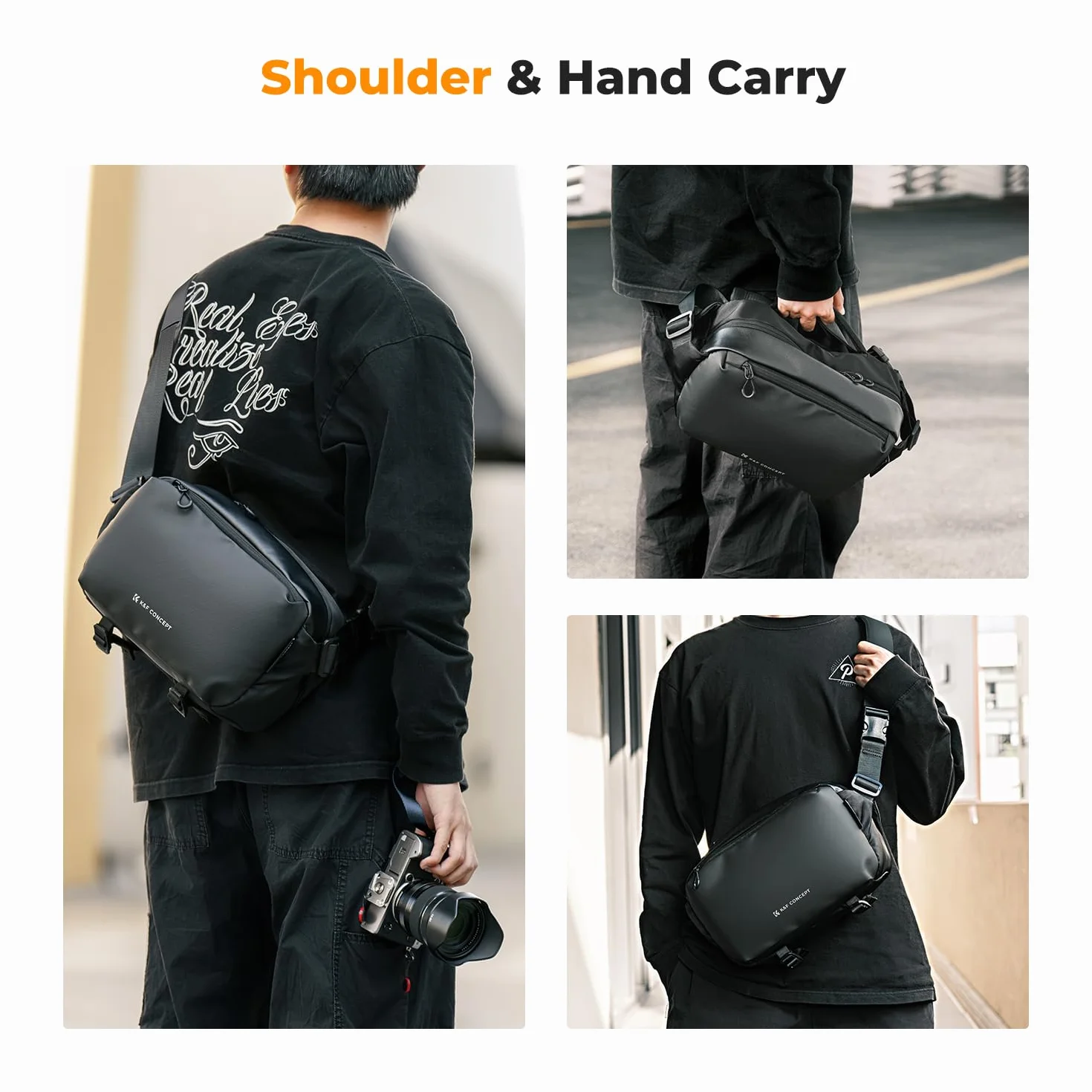 K&F CONCEPT Kamera-Rucksack, Schultertasche, quadratische Tasche, Taschen für Fotografen, Kamera-Rechteck-Hülle, kompatibel mit Canon/Nikon/Sony/DJI Mavic Drohnen-Rucksack