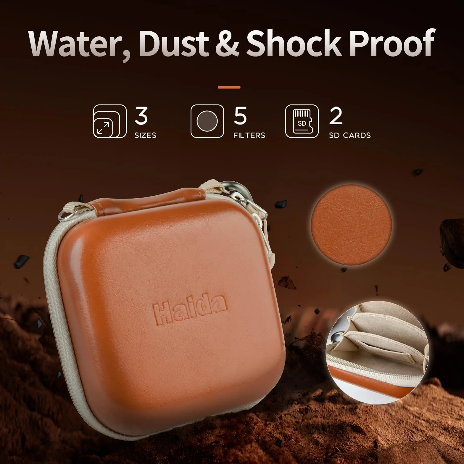 Haida 58 mm Filtertasche für Kameralinse, 58 mm, rund, wasserdicht, staubdicht, Schutz für die Aufbewahrung von Objektiven, Zubehör