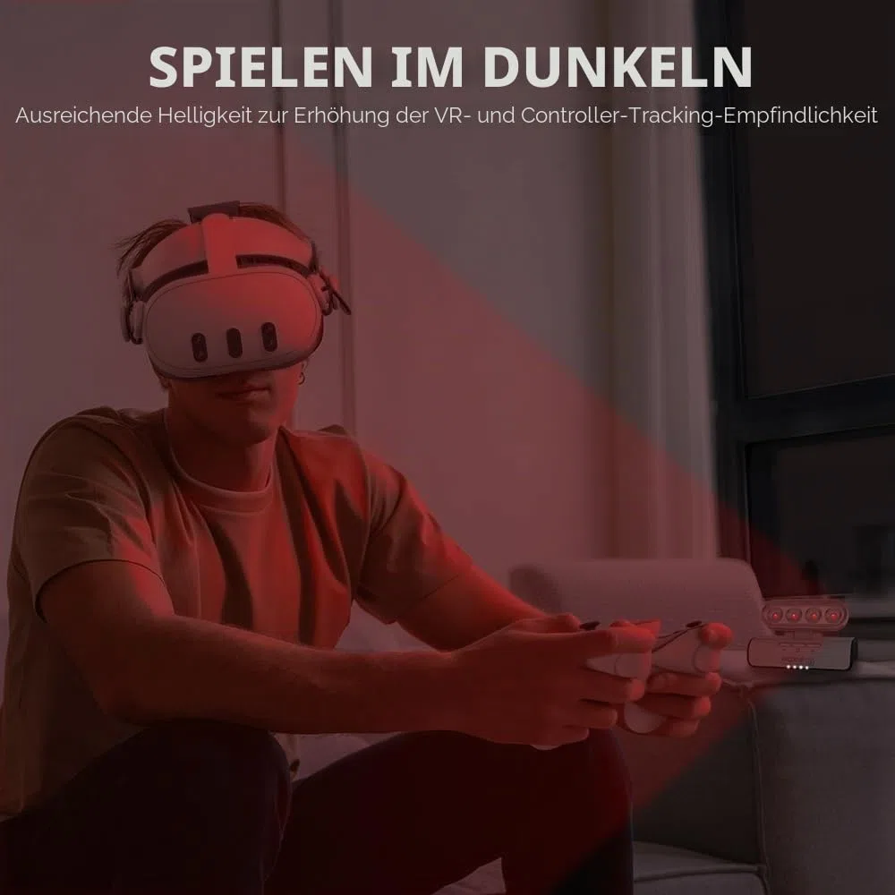 kkcobvr i3 IR-Beleuchtung, Infrarot-Licht, kompatibel mit Quest 3S Quest 3 Quest 2 Vision Pro QuestVR PSVR, Sensor-Tracking im Dunkeln, Anti-No-Licht-Störung, erhöht die Sicht