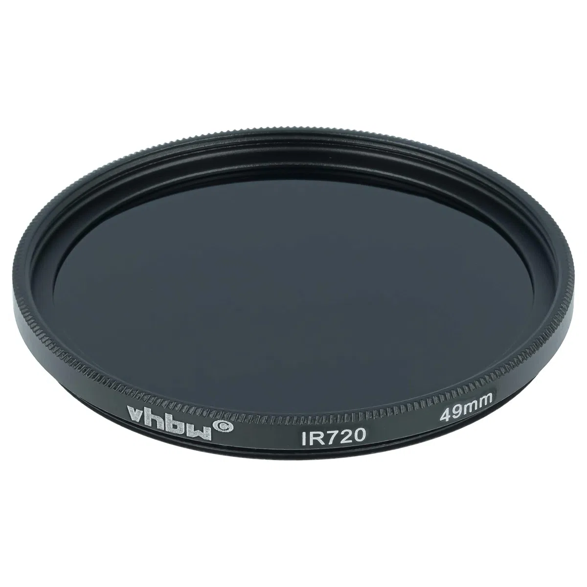 vhbw Universal Infrarot Filter 720nm für Kamera Objektiv - Zirkularer IR-Filter, 49mm, Schwarz