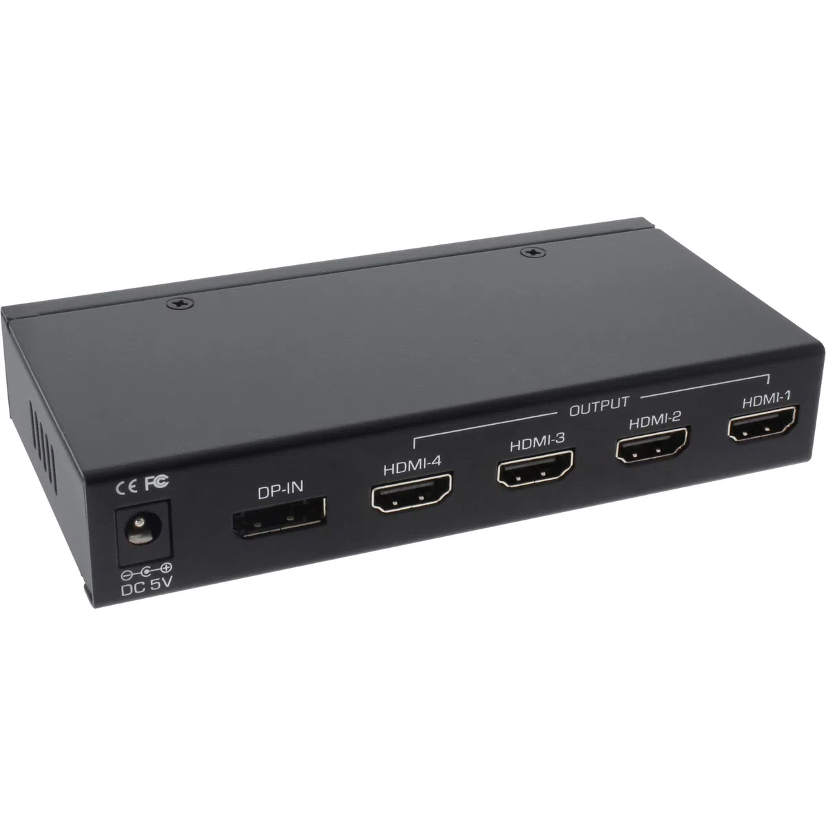 InLine 57831I Displayport zu HDMI 2x2 Videowand Splitter, 1 Eingang auf 4 Ausgänge, 4K2K