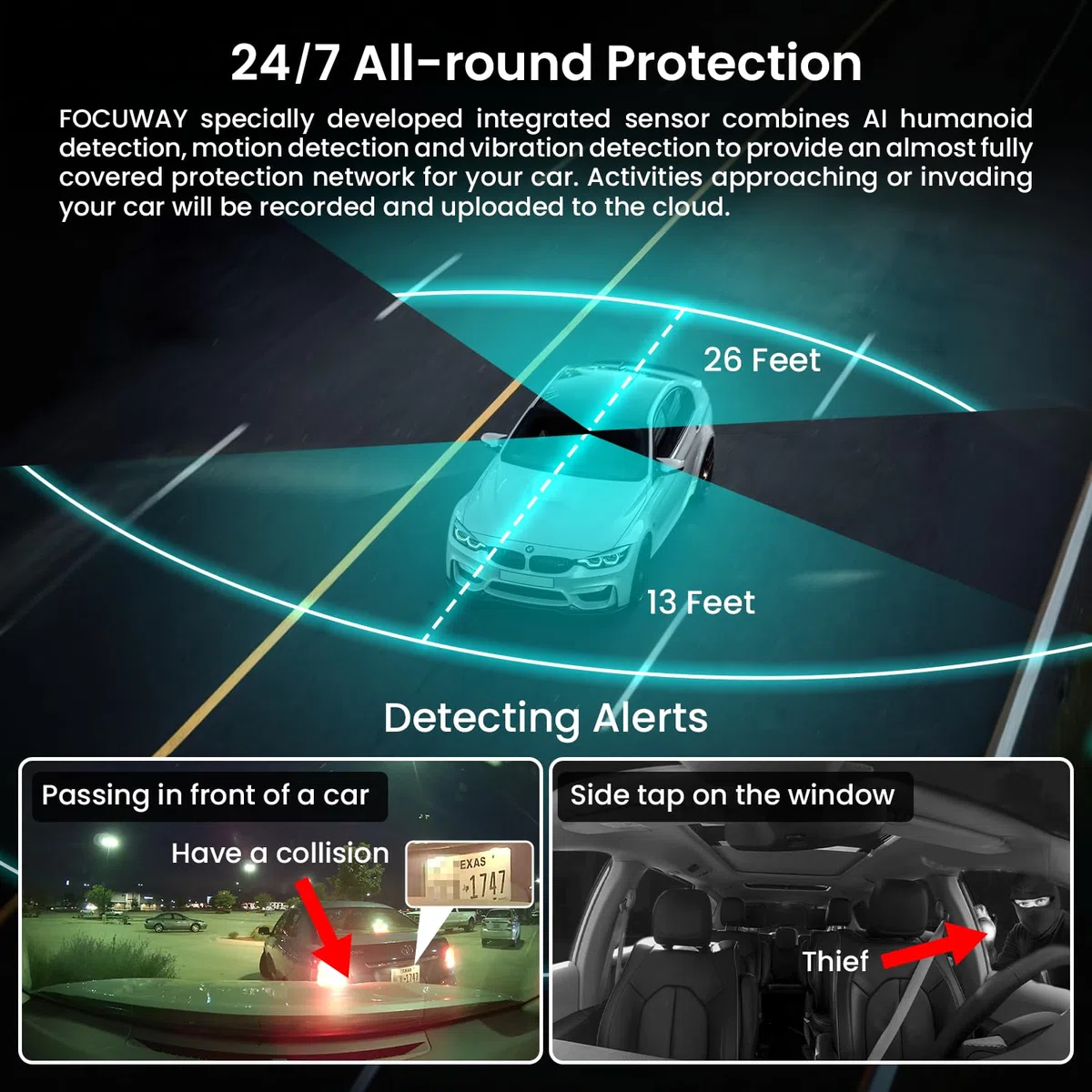 IIWEY L7 4G LTE Dash Cam Front and Inside| 24/7 Parking Monitoring | Real-Time Remote View | Smart Motion Alerts & Cloud Storage | Two-Way Audio, Privacy Mode (32G SD Card & SIM Card Included)