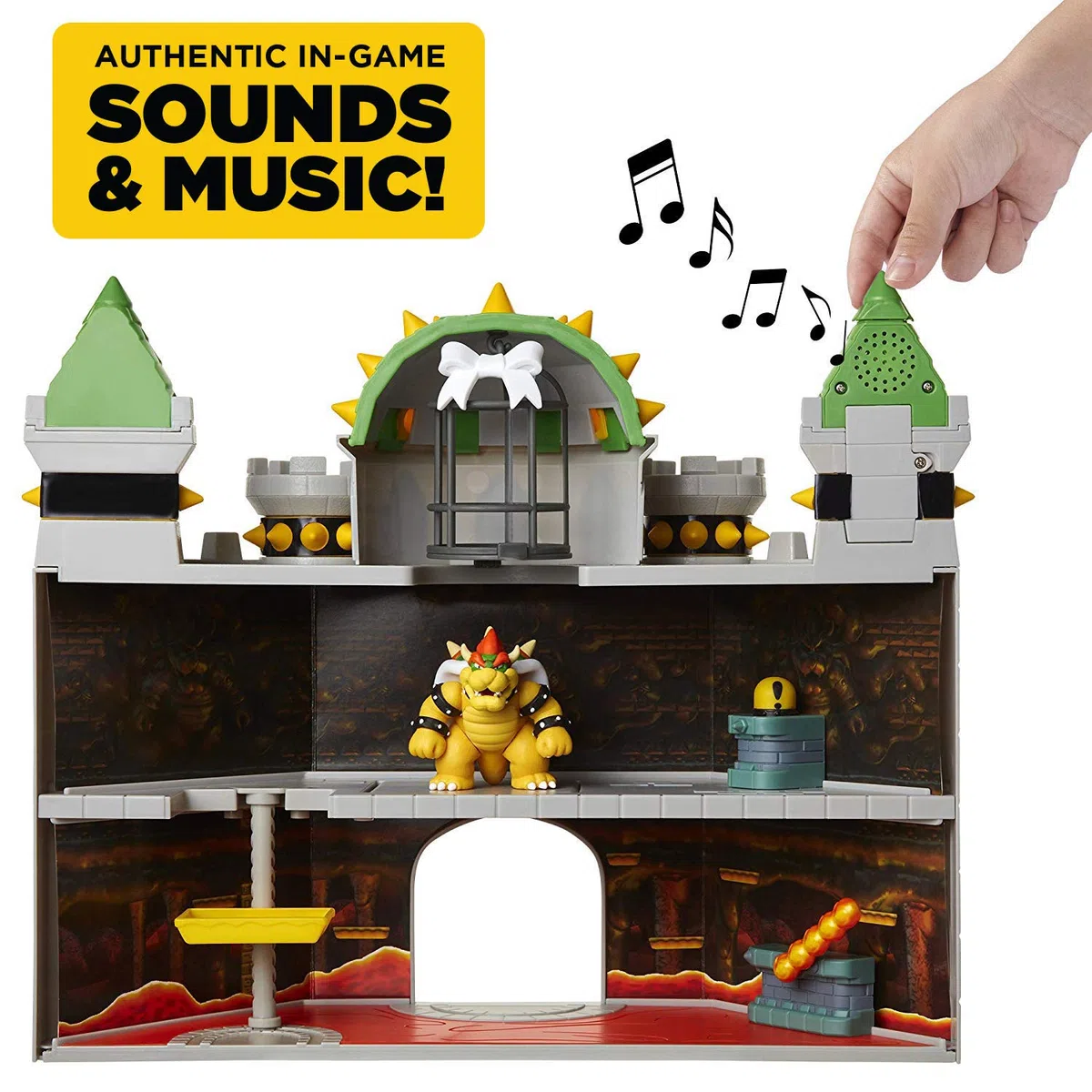 Jakks Pacific - JPA40020 - Nintendo Super Mario großes Spielset - Bowser´s Schloss - inkl. 6cm Bowser Figur & 85989 Dungeon Diorama Set, 6 cm Super Mario - Set de Figuras Mundo Dungeon Bunt