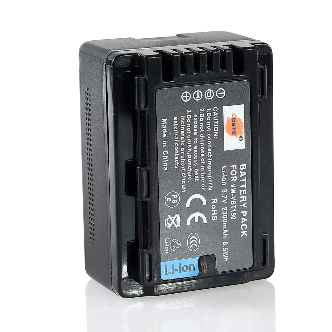 DSTE Ersatz Batterie Li-Ionen-Akku Compatible für VW-VBT190 und Panasonic HC-V270,HC-V380,HC-V510,HC-V520,HC-V520M,HC-V530,HC-V550,HC-V550M,HC-V710,HC-V720,HC-V720M,HC-V727,HC-V730