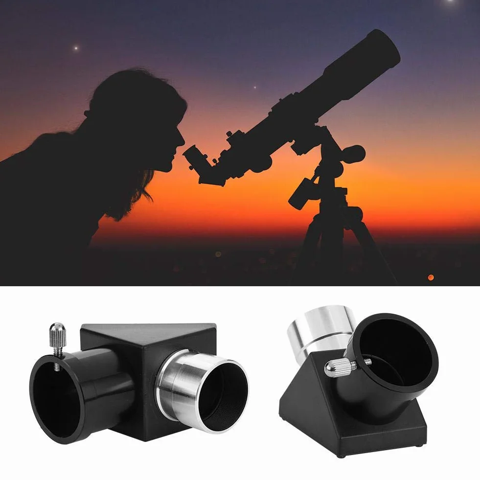 Nikou Zenitspiegel, 1,25 Zoll 90 Grad Halbmetallspiegel mit Aufrechtem Bild, Wird mit Staubschutzhülle Geliefert Diagonalspiegel Teleskop Zubehör für Teleskop, Diagonaladapter, Umkehrbildprisma