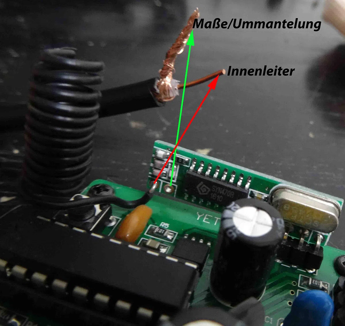 TK Star 433,92 433 434 MHz Außen Wand Outdoor Antenne mit 5m Kabel kompatibel zu Homentry Hörmann Liftmaster Novoferm Normstahl Garagentor Antrieb Empfänger Empfang Verstärkung