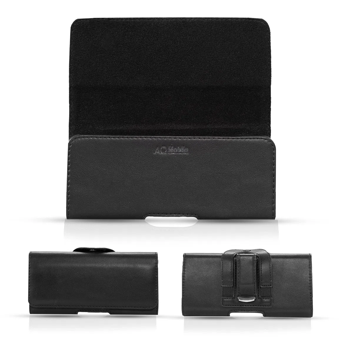 Gürteltasche für Samsung Galaxy S26 Ultra, Leder schwarz, Magnetverschluss, Gürtelclip