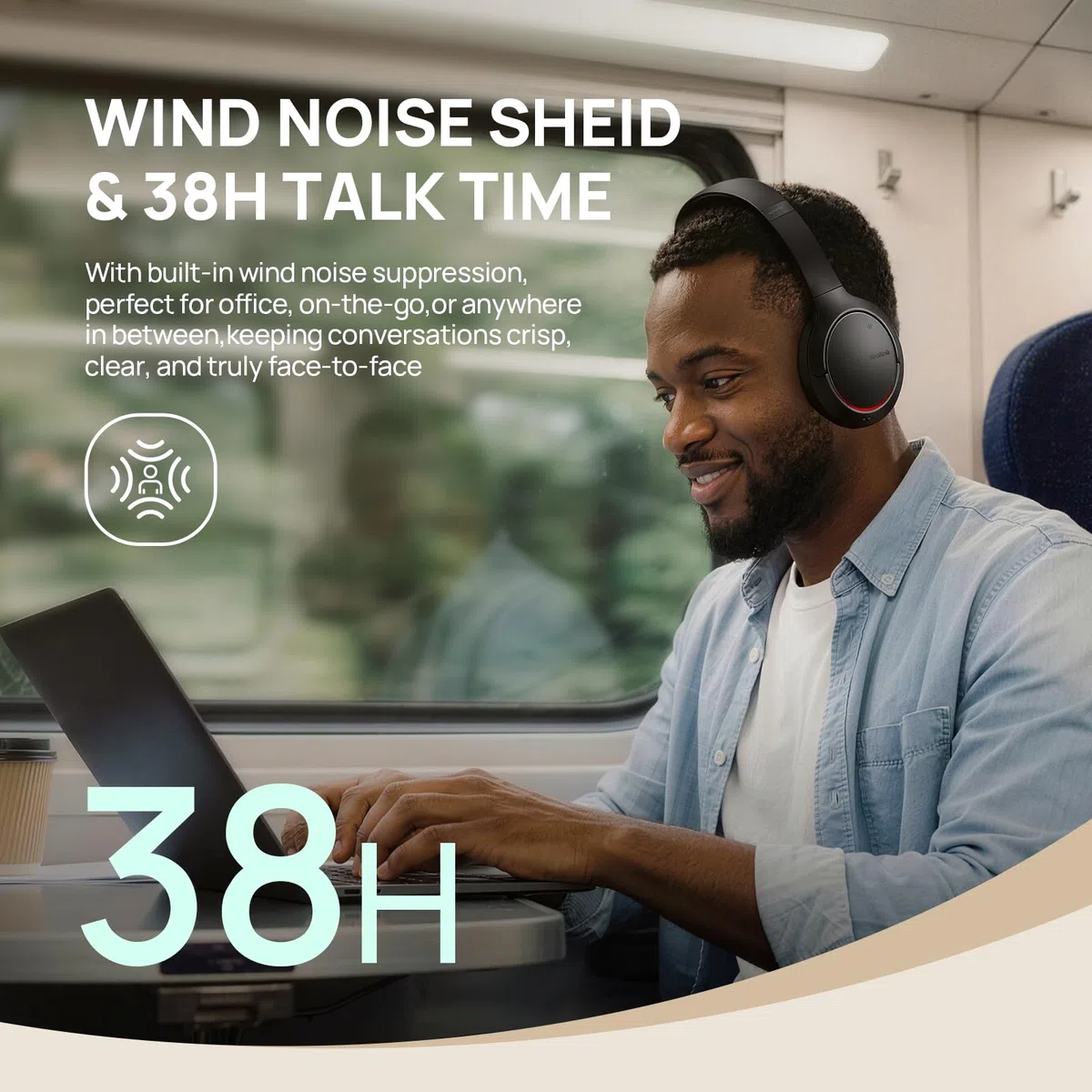 Yealink BH78 Bluetooth Headset mit Lärmschutz Mikrofon, Kopfhörer Over Ear für Homeoffice, Zoom/Teams Zertifiziert, Adaptive ANC für Büro Computer, Kopfhörer Kabellos mit USB-C/A und Dockingstation