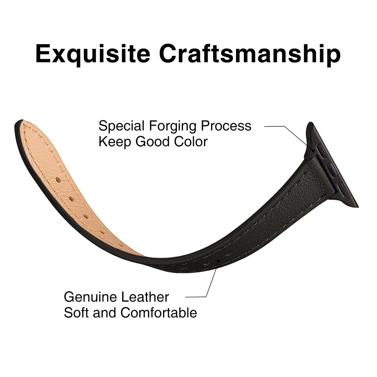 Leder Armband Kompatibel mit Apple Watch Armband 41mm 40mm 38mm 44mm 42mm 45mm 46mm 49mm, Dünnes Damen Ersatzarmband für iWatch Series 11/10/9/8/7/6/5/4/3/2/1, SE 1-3