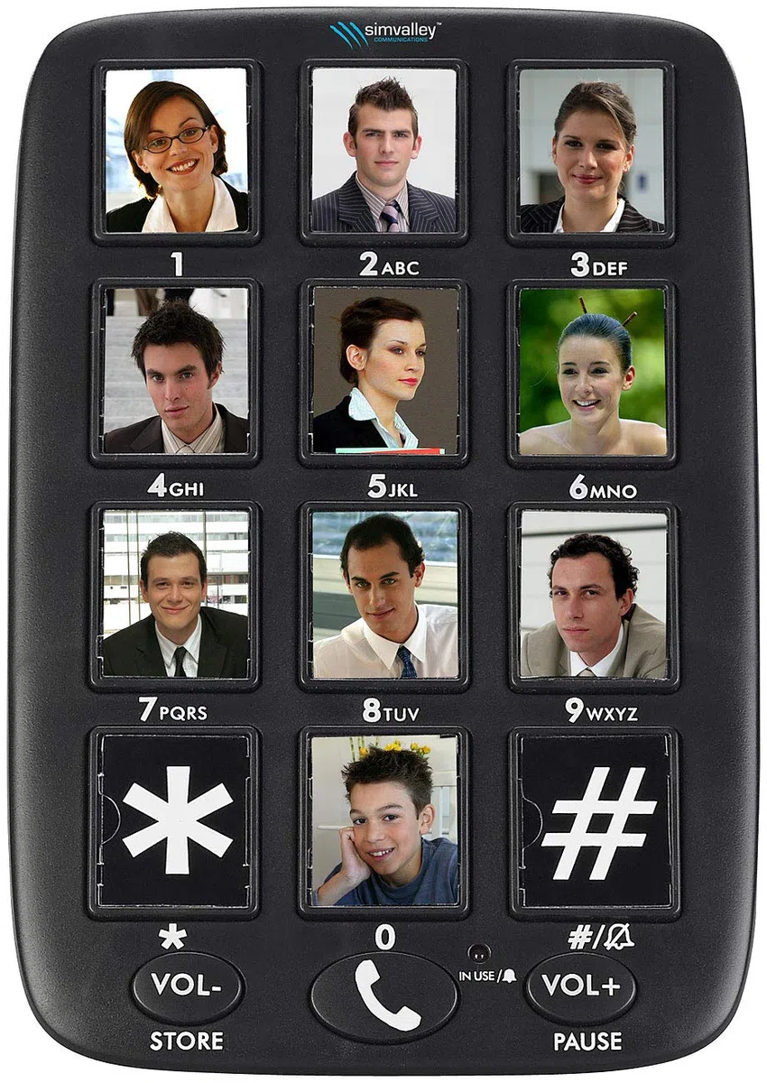 Communications Seniorentelefon: Senioren-Festnetz-Telefon mit 12 Foto-Schnellwahl-Tasten, Freisprecher (Seniorentelefon Festnetz, Großtastentelefon, Festnetztelefon für Demenzkranke)