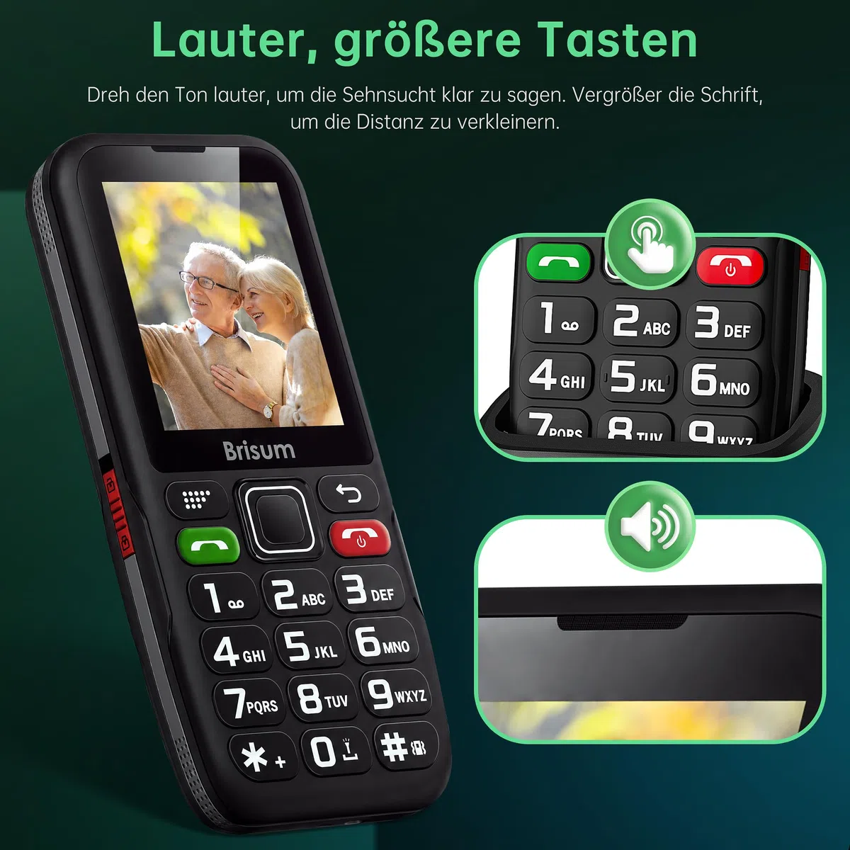 Version F22 Seniorenhandy ohne Vertrag | 2500 mAh Akku Lange Standby-Zeit |SIM mit Notruftaste | Rentner Handy Große Tasten| Großtastenhandy mit Ladestation