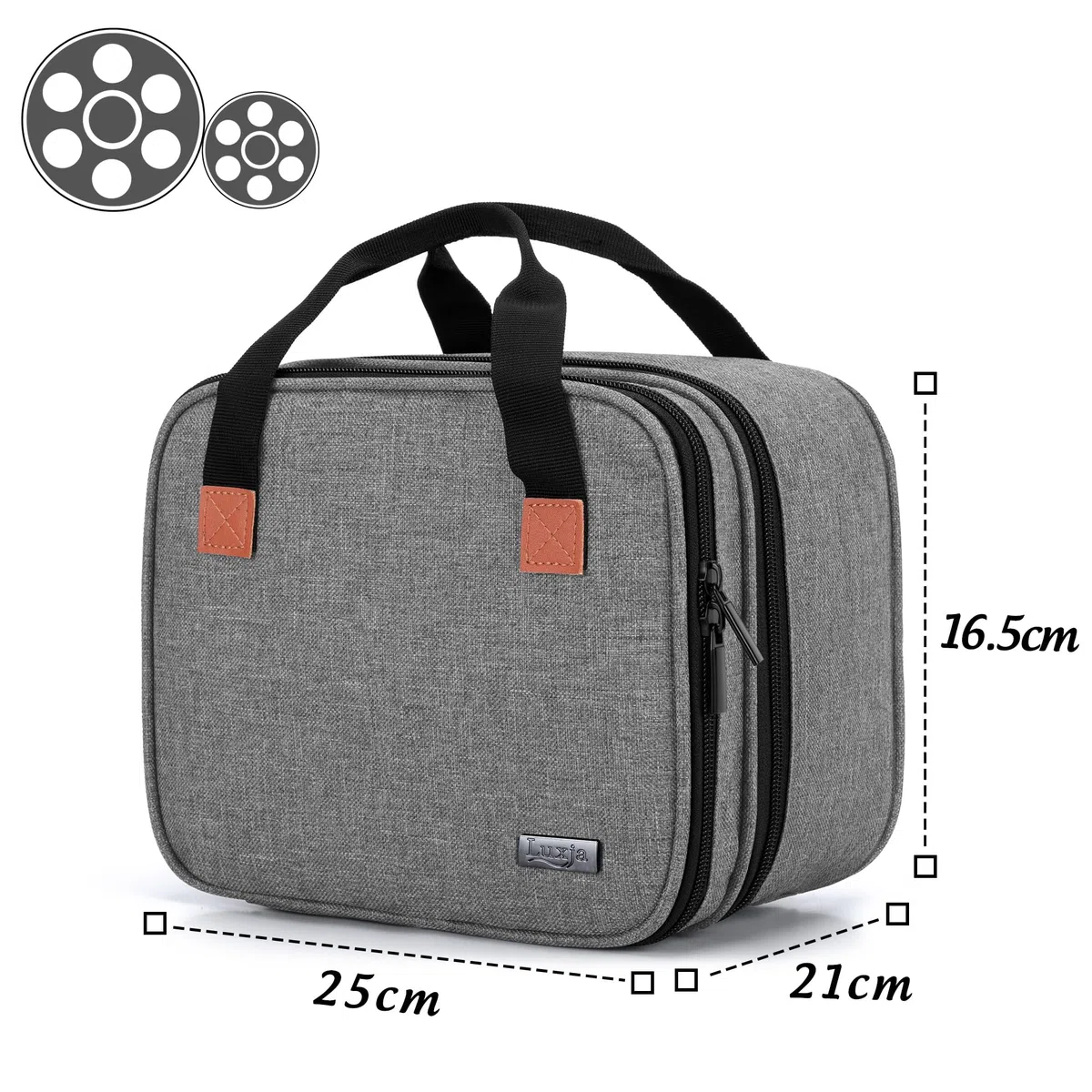 Luxja Beamertasche für Mini Beamer, Projektor Tasche Kompatibel mit APEMAN, QKK, DR.Q und Andere Mini- Beamer und Zubehör, 23 cm x 19 cm x 10 cm, Grau