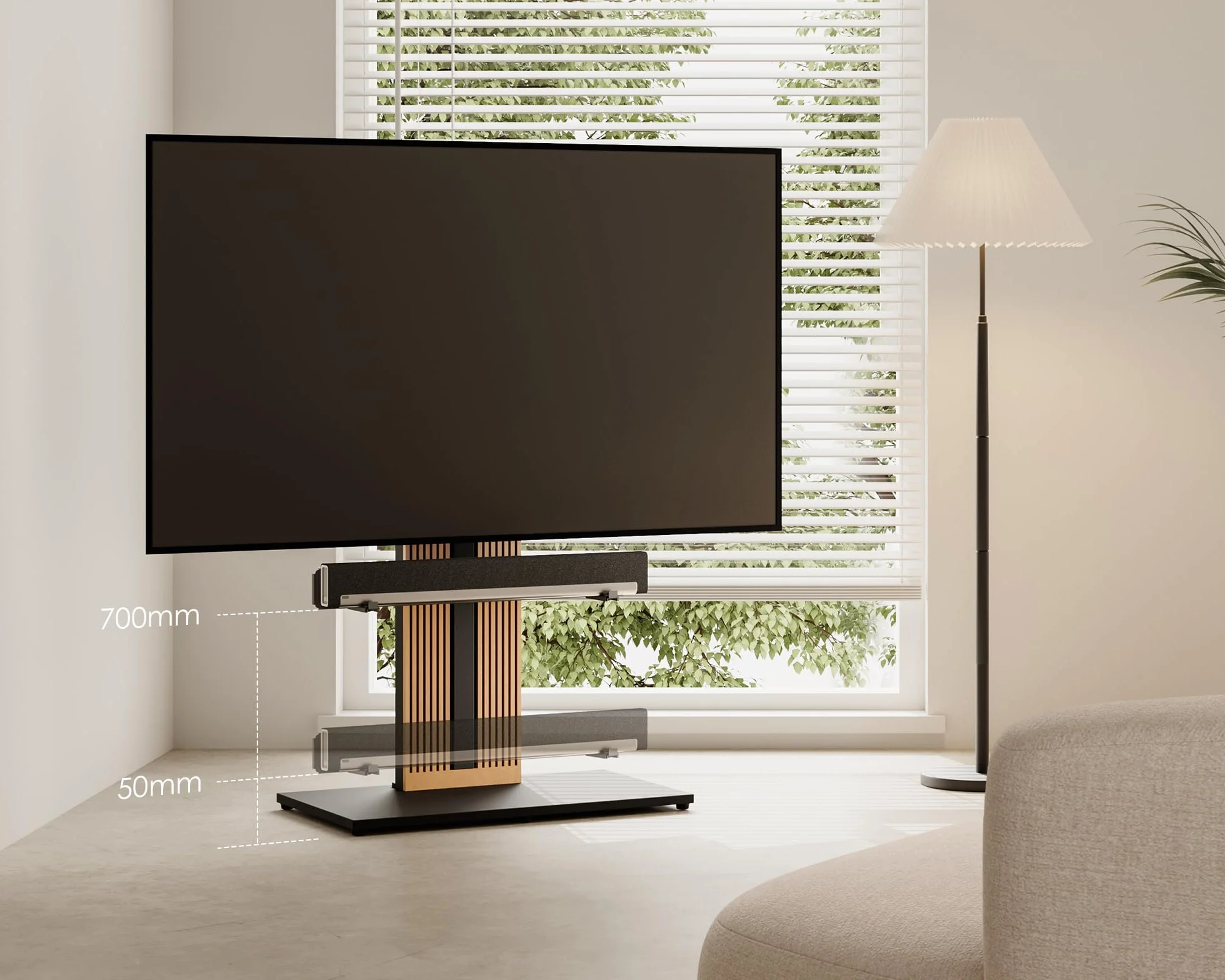 FITUEYES Soundbar Halterung für Zen Serie und Cantor Serie TV-Ständer, Soundbar Halterung einstellbar bis 6,5kg mit rutschfeste EV-Pads