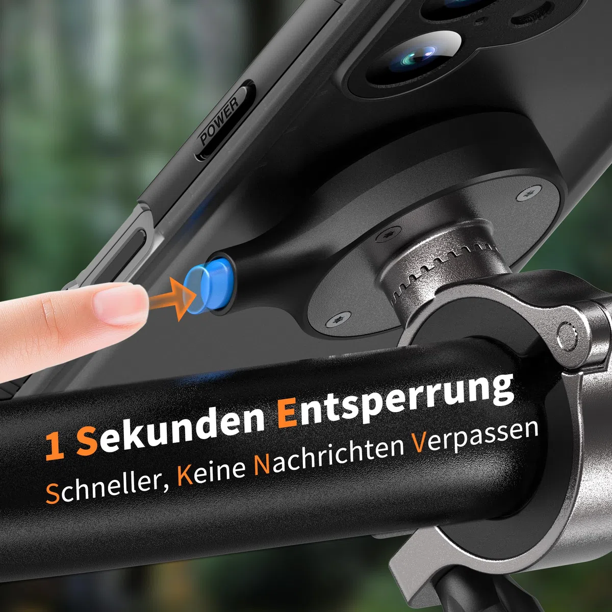 Cozycase Handyhalterung Fahrrad für iPhone 14 Wasserdicht - 【EIN Knopf Entriegeln+Automatisches Schloss】 Bike Phone Holder/Mount Handy Halterung Motorrad Lenker Rennrad Scooter eBike MTB Waterproof