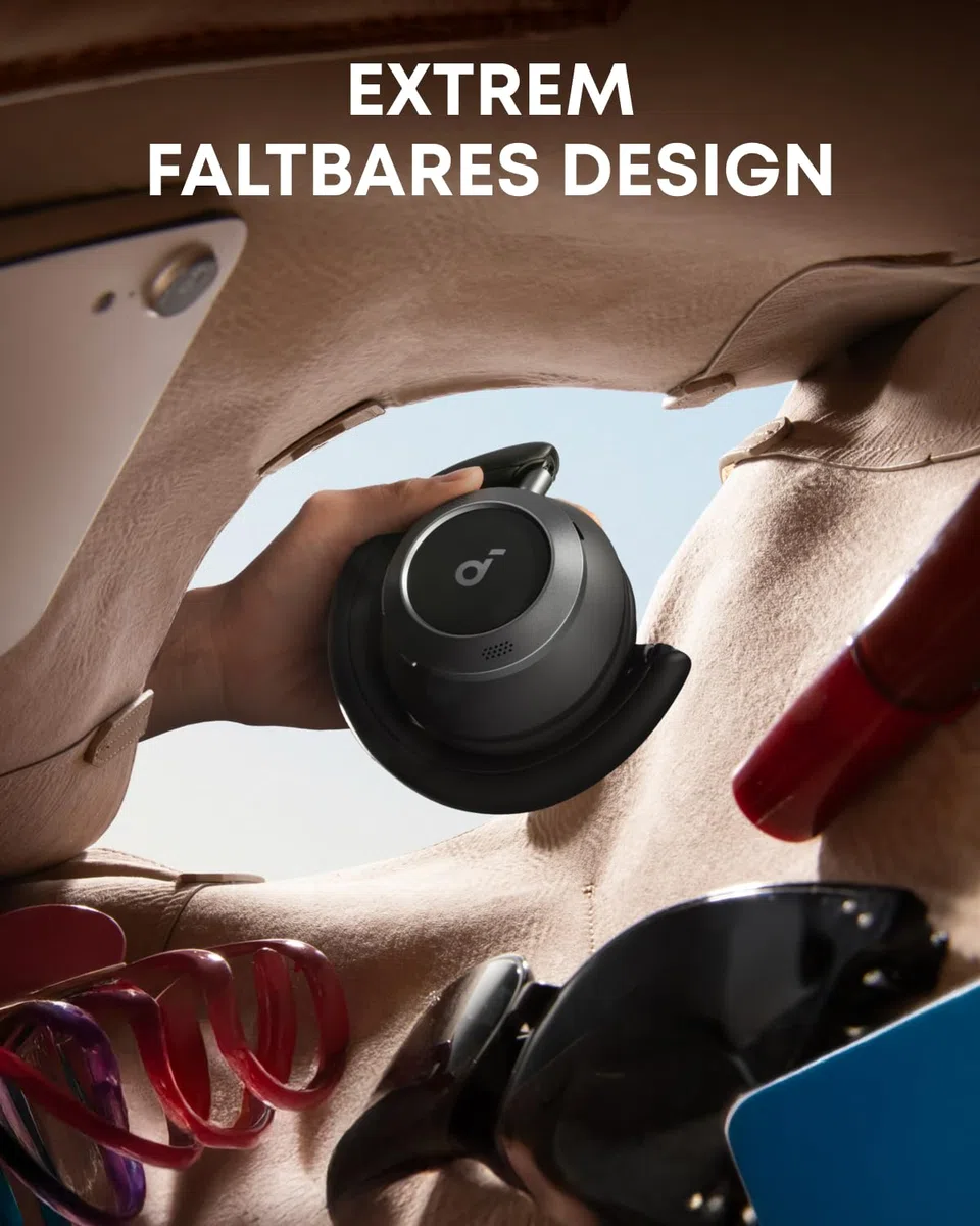 soundcore by Anker Space One Pro Kabellose Kopfhörer, Adaptives aktives Noise Cancelling, 6 Mikros, Faltbar bequem, 60h Akku, Verlustfrei, Schnellladen, Hi-Res Wireless Audio LDAC