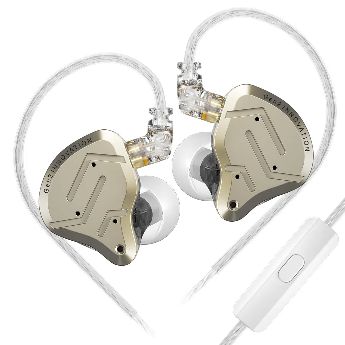 CCA KZ ZSN PRO 2 5,1 cm Ohr-Monitor-Kopfhörer, 1BA + 1DD 5-Treiber IEM-Kopfhörer, Metallabdeckung, Gaming-Ohrhörer, HiFi-Ohrhörer mit 2-poligem abnehmbarem Kabel, für Musiker, DJ-Drummer, Audiophile