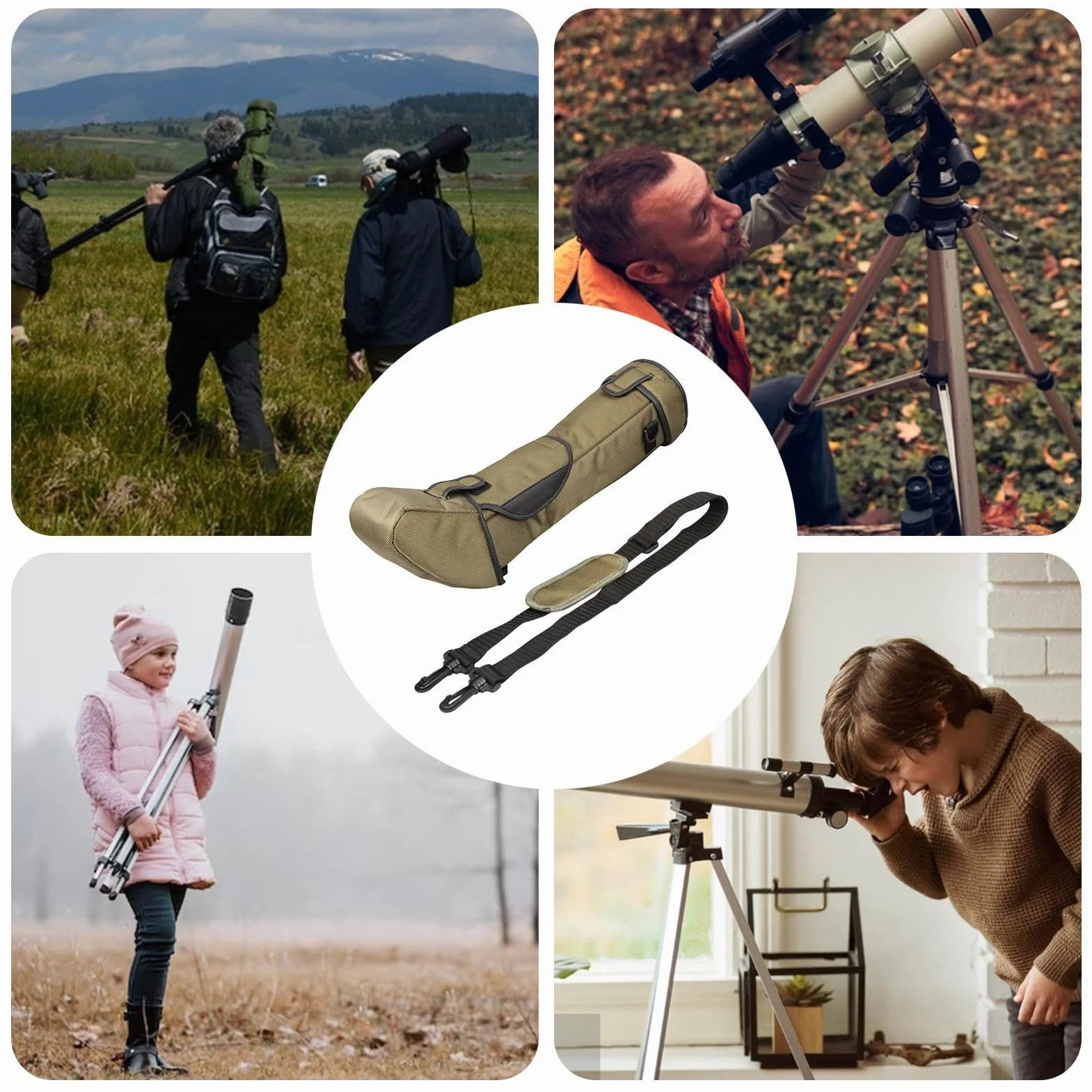 Teleskop-Aufbewahrungstasche, Teleskop-Tasche, Schützende Teleskop-Reisetasche, Spektivtasche für Spektiv, multifunktionale schützende Teleskop-Tragetasche