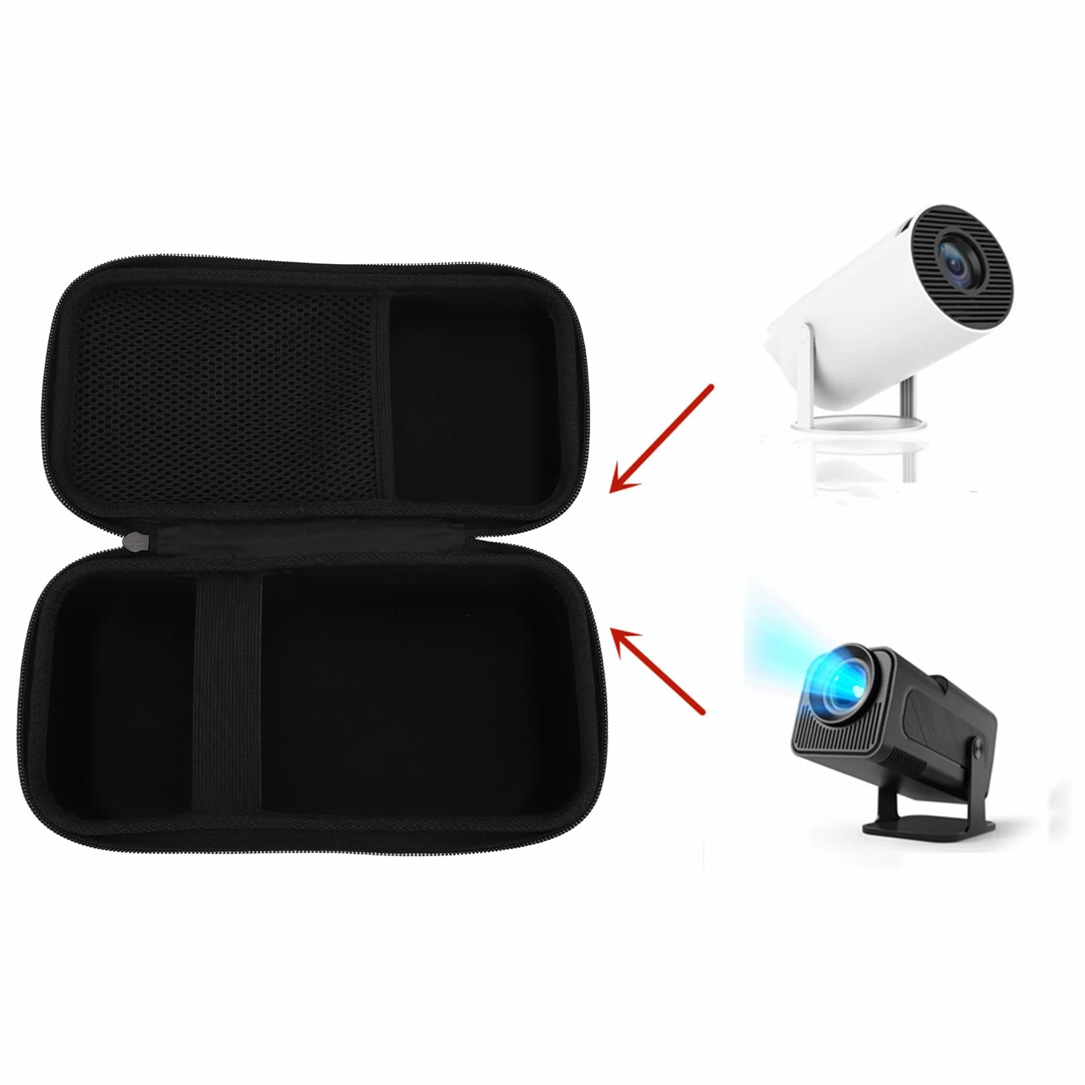 Projektor-Tragetasche für Capsule 3 Lasers 1080P, Eva-Projektortasche, Langlebig, Stoßfest, Staubdicht, Wasserdicht, Tragbar, für -Projektoren, Harte Reise-Aufbewahrungstasche