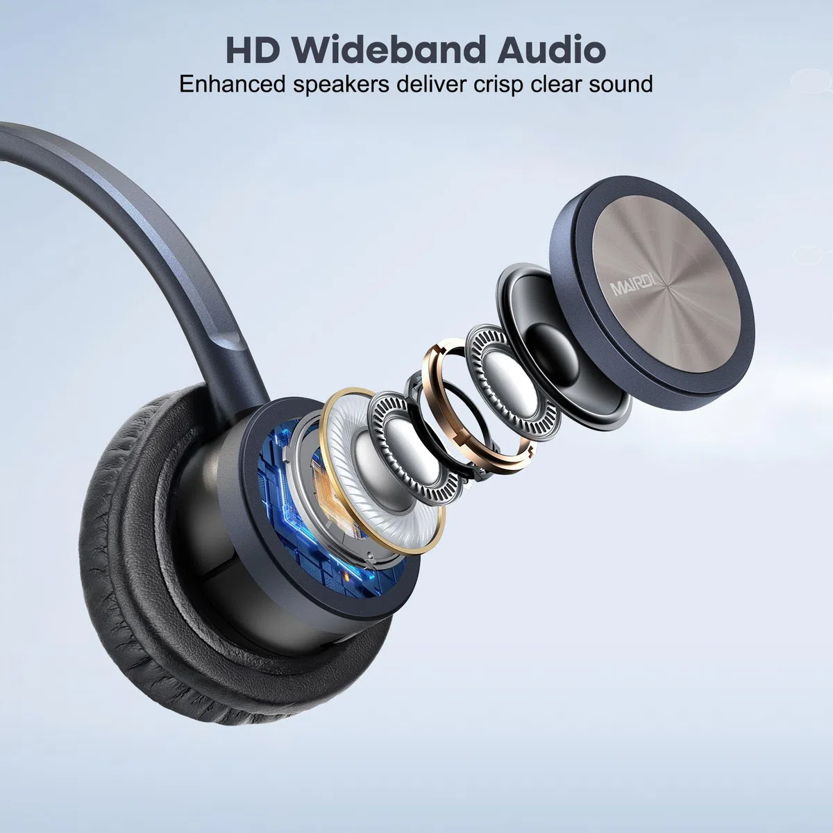 Mairdi Telefon Headset mit 2 5mm Klinke, Dual CallCenter Festnetztelefone Kopfhörer mit Mikrofon Noise Cancelling für Panasonic Cisco SPA Siemens Gigaset Grandstream Polycom DECT Schnurlostelefon