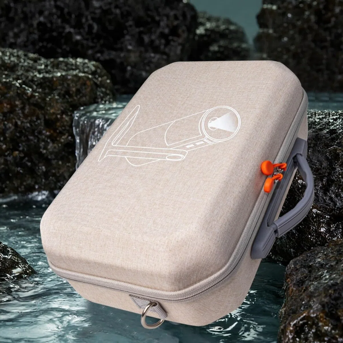 Harte Reisetasche für XGIMI MoGo 4 (2025) mit EVA-Schutz, leichte tragbare Aufbewahrungstasche mit Griff, stoßfest, wasserdicht, sturzsicher, tragbarer Organizer für elektronisches Zubehör