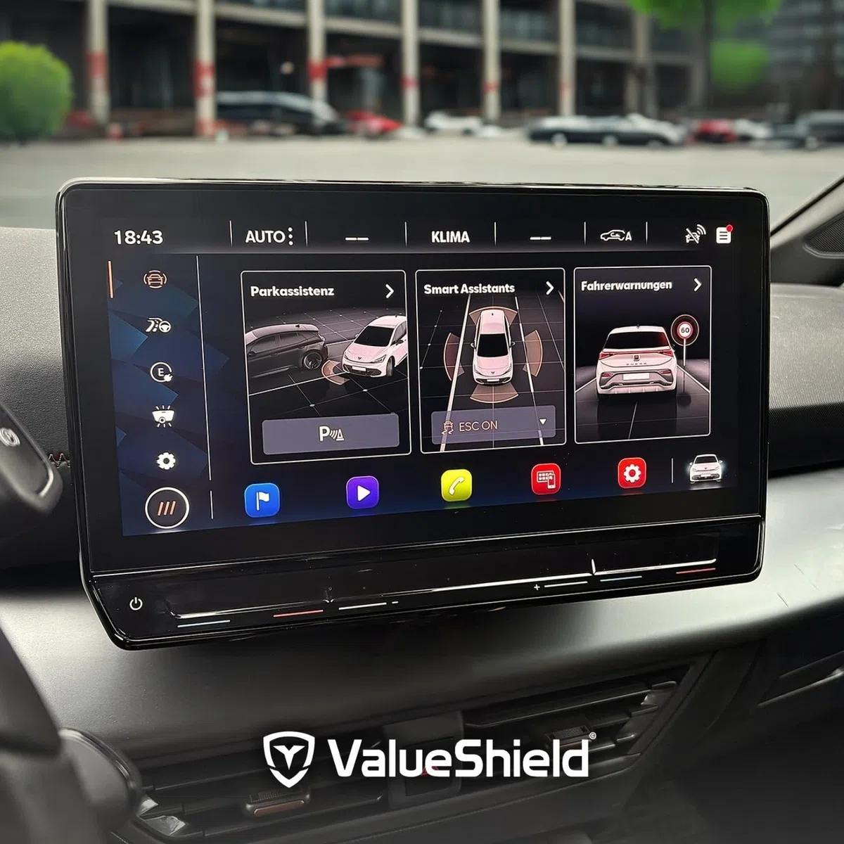 Anti-Fingerabdruck Displayschutzfolie Matt passend für CUPRA Terramar 2024-2030: 12,9" Tacho, Radio, Multimedia, Navi, Bildschirm, Infotainment Touchscreen Entspiegelung