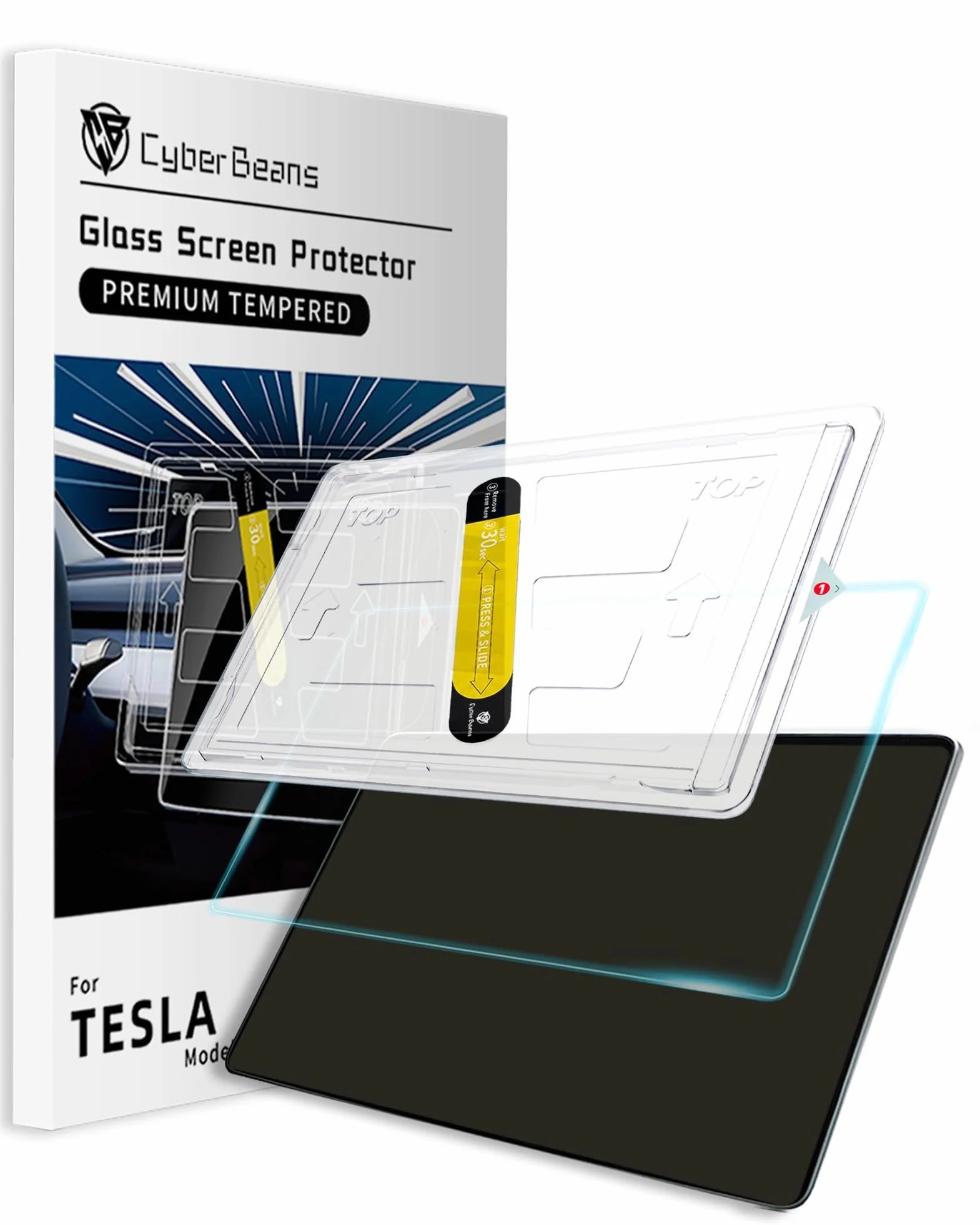 16 Zoll Displayschutzfolie für Tesla Model Y Juniper 2026 | 9H Hartglas, Anti-Fingerprint, Kratzfest, HD Mit Installationspaket