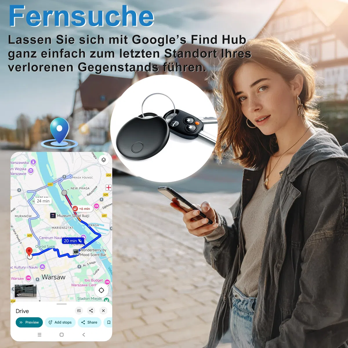 2026 Tracker Android Smart Tag 4er Pack, Smart Tag kompatibel mit Google's Find Hub (nur Android), Bluetooth Tracker für Schlüssel, Geldbörse, Fahrrad & Koffer, austauschbare Batterie