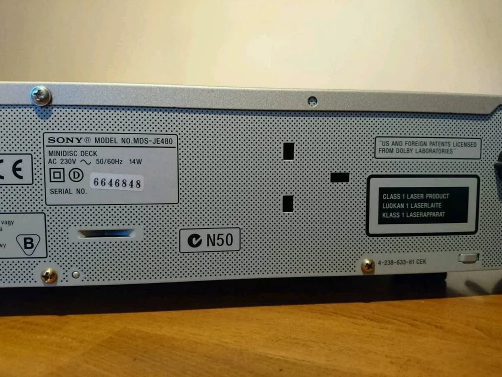 Sony MDS-JE480 S MiniDisc-Deck silber
